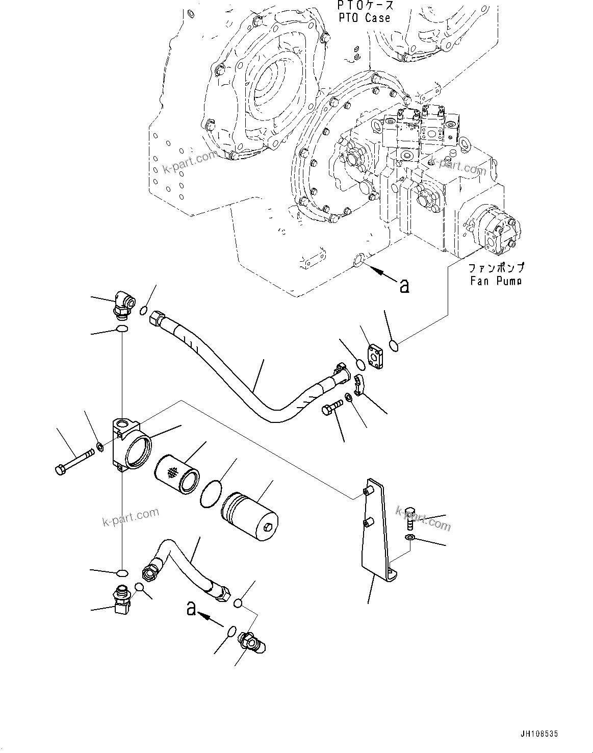 Komatsu parts book diagram for PC2000-11E0 S/N 31001-UP: PTO (POWER TAKE OFF), SUCTION PIPING(#30016-)