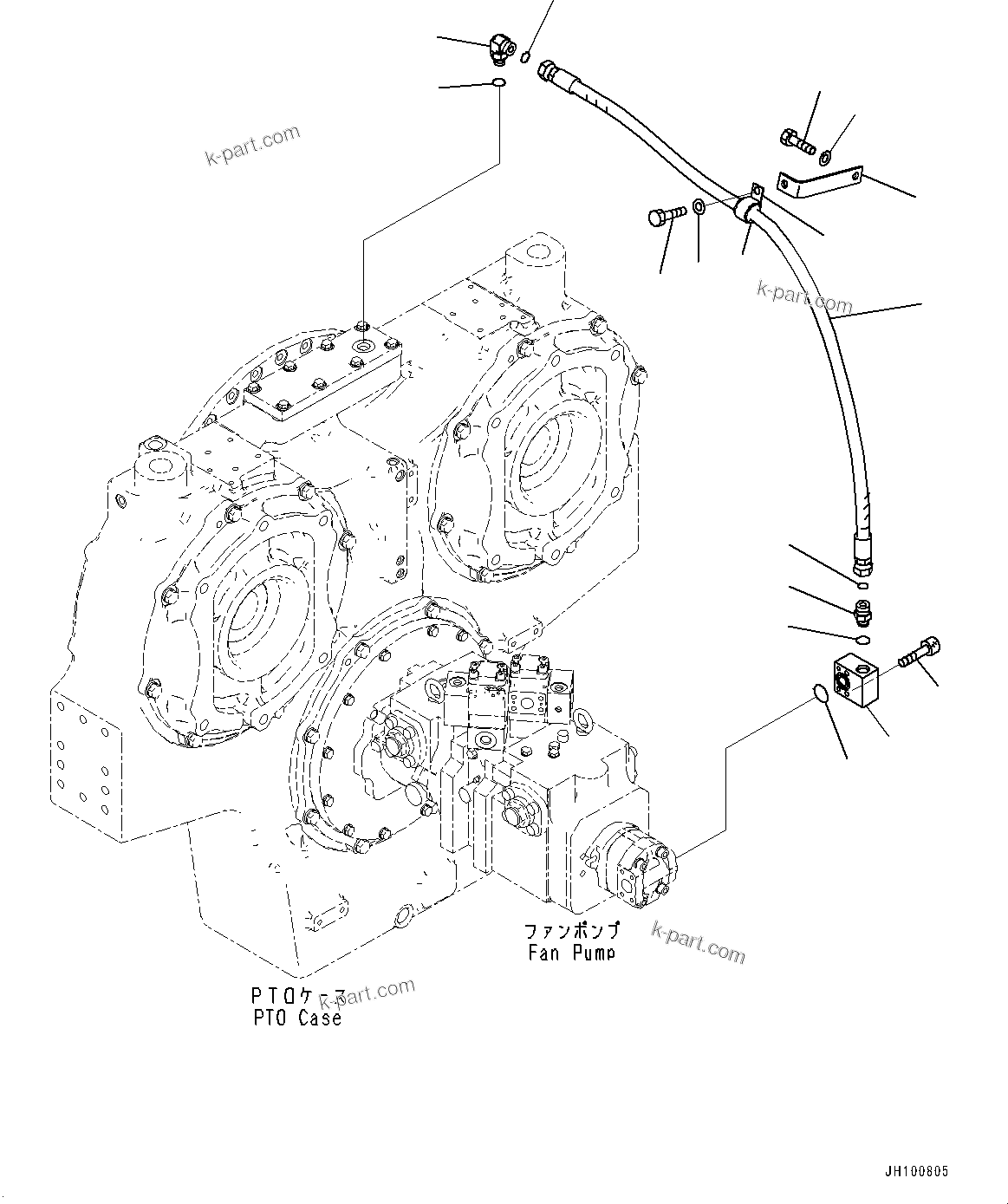 Komatsu parts book diagram for PC2000-11E0 S/N 31001-UP: PTO (POWER TAKE OFF), DELIVERY PIPING(#30016-)