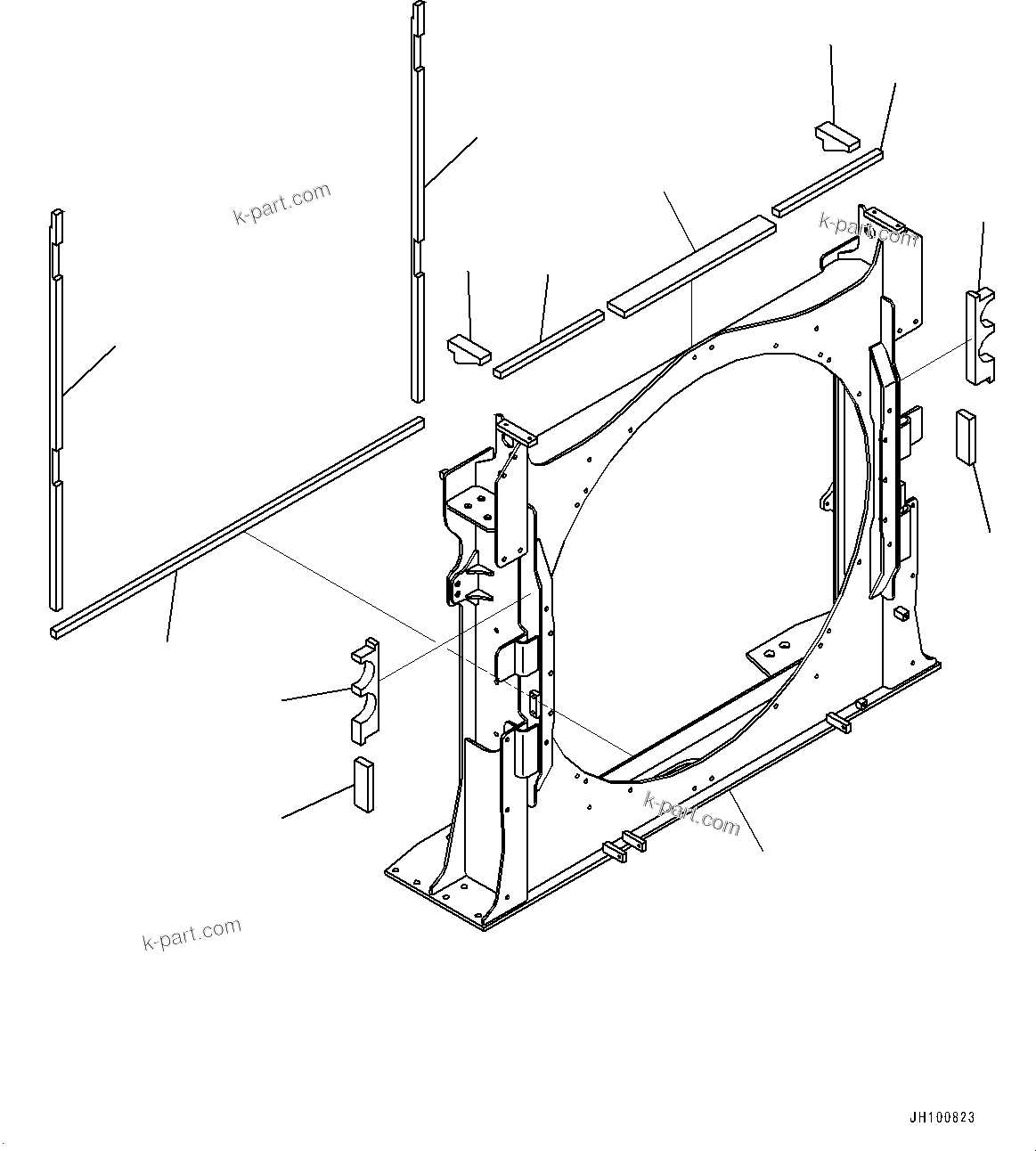 Komatsu parts book diagram for PC2000-11E0 S/N 31001-UP: COOLING SYSTEM, SHROUD (1/3)(#30001-)