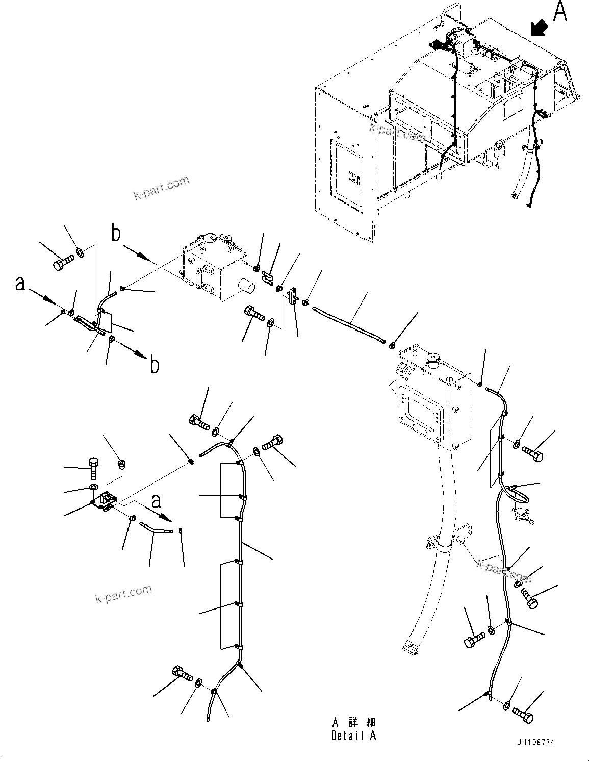 Komatsu parts book diagram for PC2000-11E0 S/N 31001-UP: COOLING SYSTEM, SUB-TANK PIPING(#30018-)