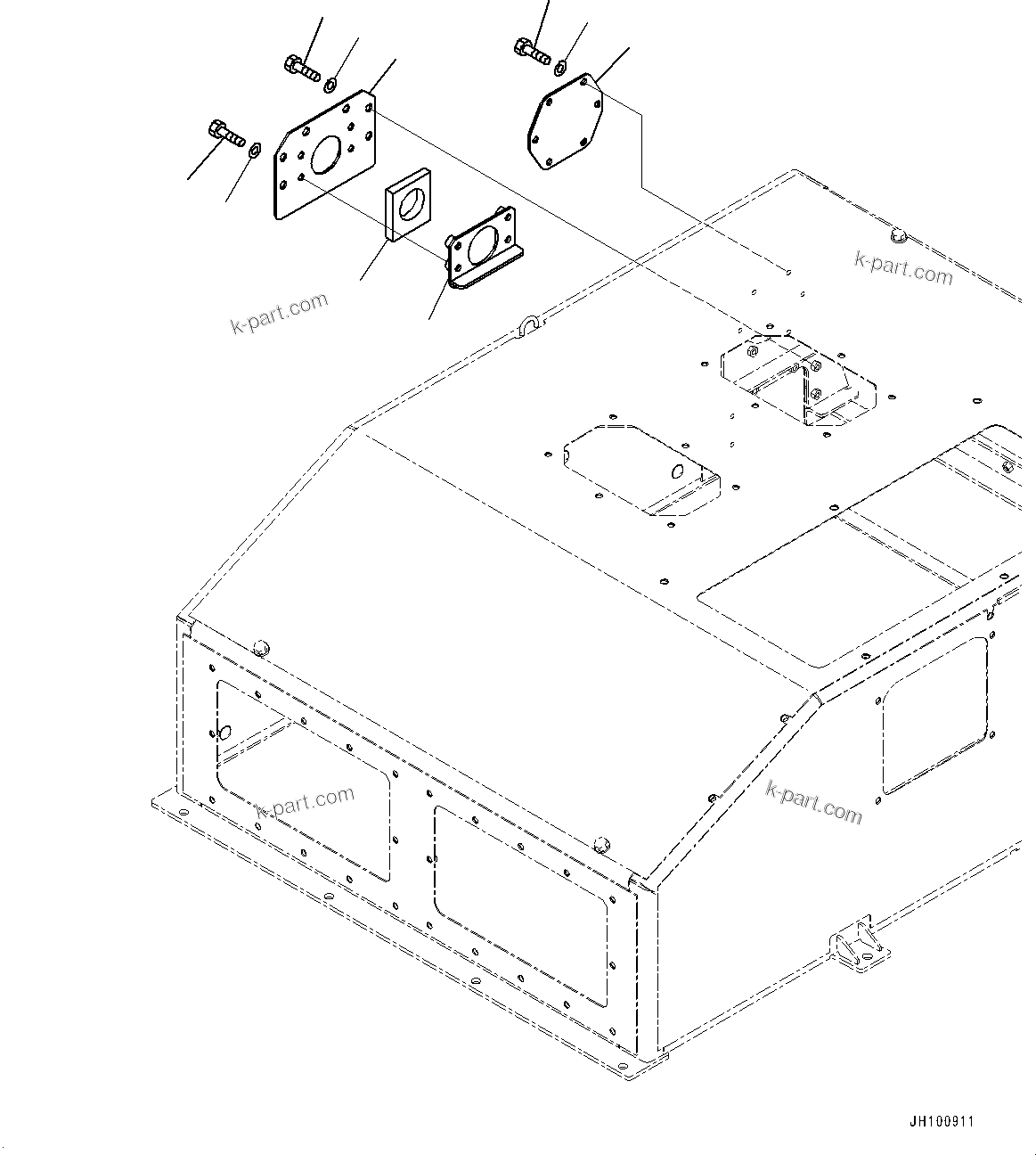 Komatsu parts book diagram for PC2000-11E0 S/N 31001-UP: COOLING SYSTEM, COVER(#30001-)