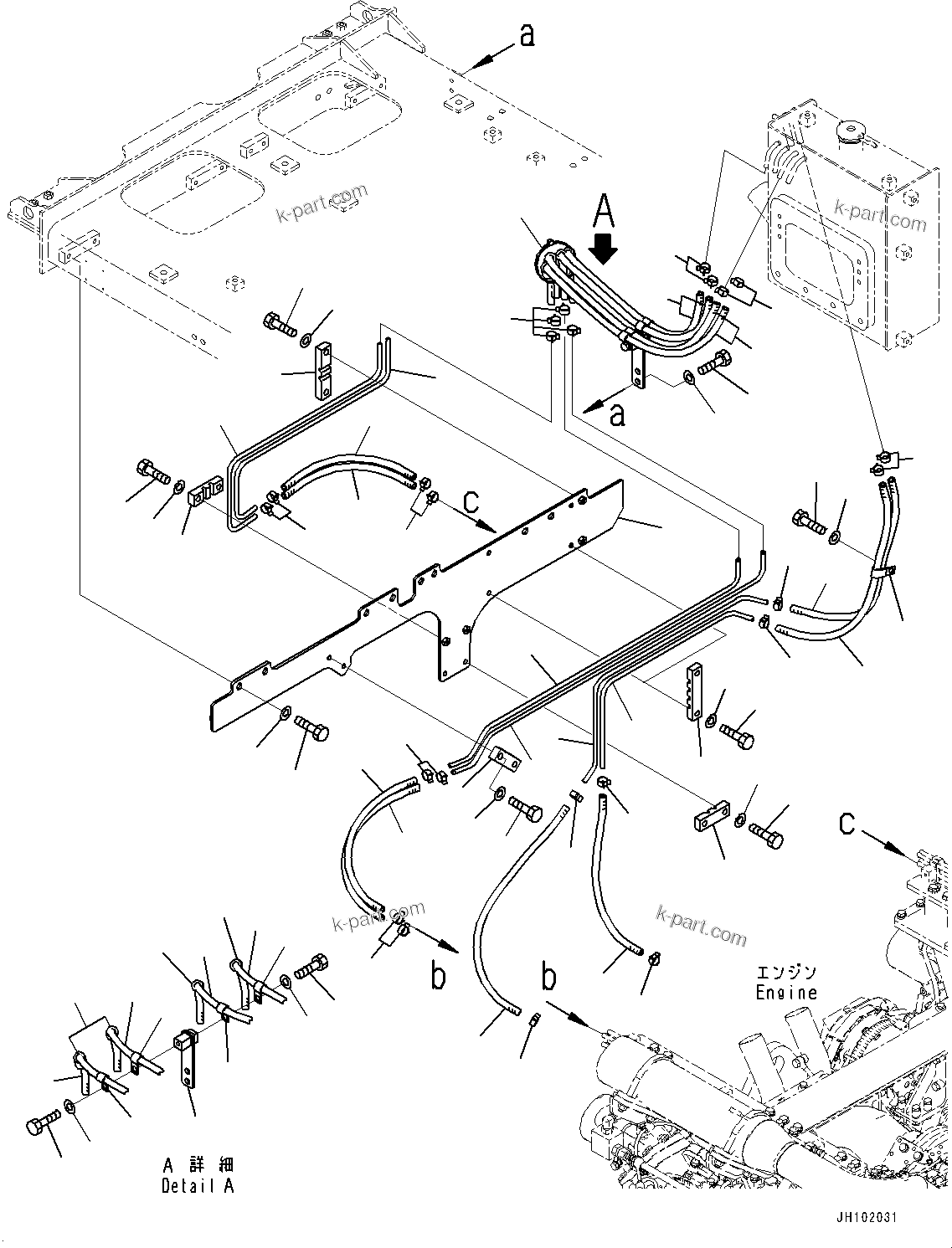 Komatsu parts book diagram for PC2000-11E0 S/N 31001-UP: COOLING SYSTEM, DEAERATION TANK PIPING(#30001-)