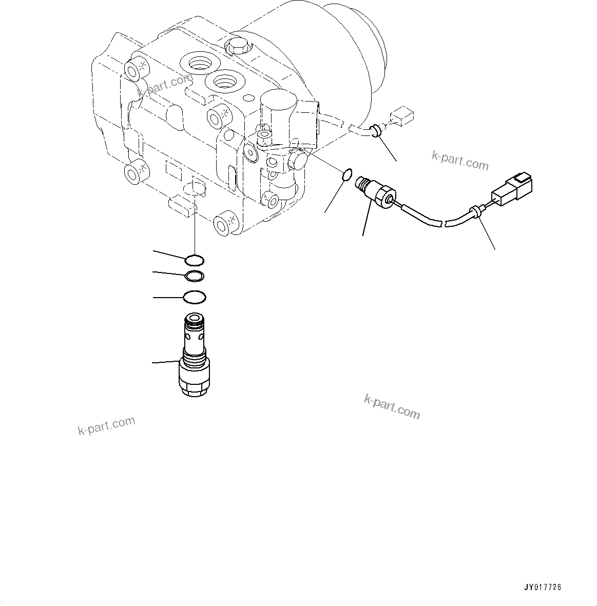 Komatsu parts book diagram for PC2000-11E0 S/N 31001-UP: COOLING SYSTEM, FAN MOTOR (6/6) (OIL AND COOLANT SIDE)(#30001-)