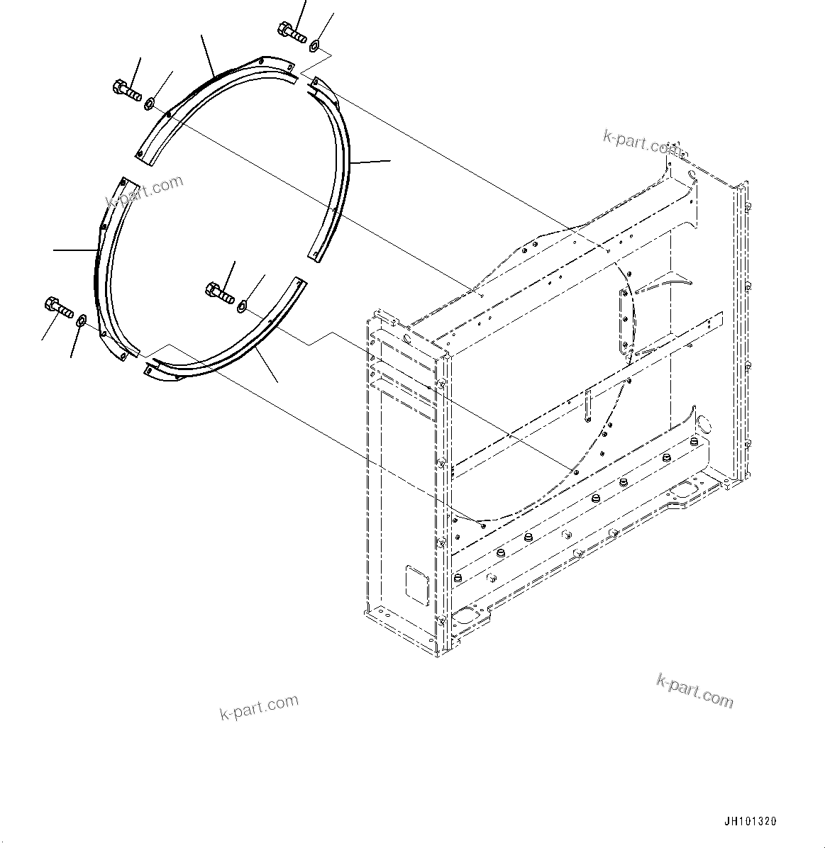 Komatsu parts book diagram for PC2000-11E0 S/N 31001-UP: COOLING SYSTEM, SHROUD (3/3)(#30001-)