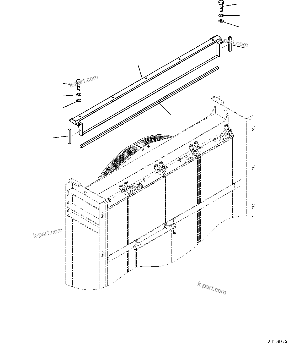 Komatsu parts book diagram for PC2000-11E0 S/N 31001-UP: COOLING SYSTEM, WIND BRAKE (2/2)(#30001-)