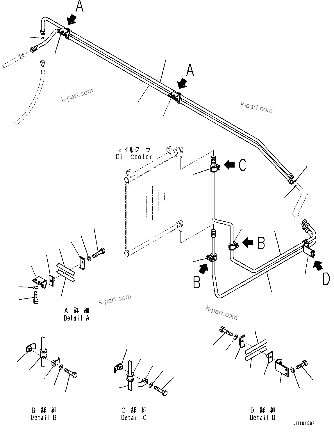 Komatsu parts book diagram for PC2000-11E0 S/N 31001-UP: FUEL PIPING, POWER CONTAINER FUEL RETURN SPILL PIPING (2/2)(#30001-)
