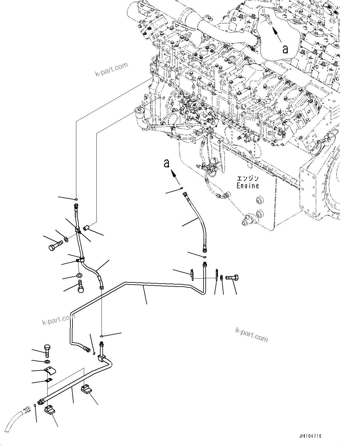 Komatsu parts book diagram for PC2000-11E0 S/N 31001-UP: FUEL PIPING, POWER CONTAINER FUEL DRAIN PIPING(#30001-)