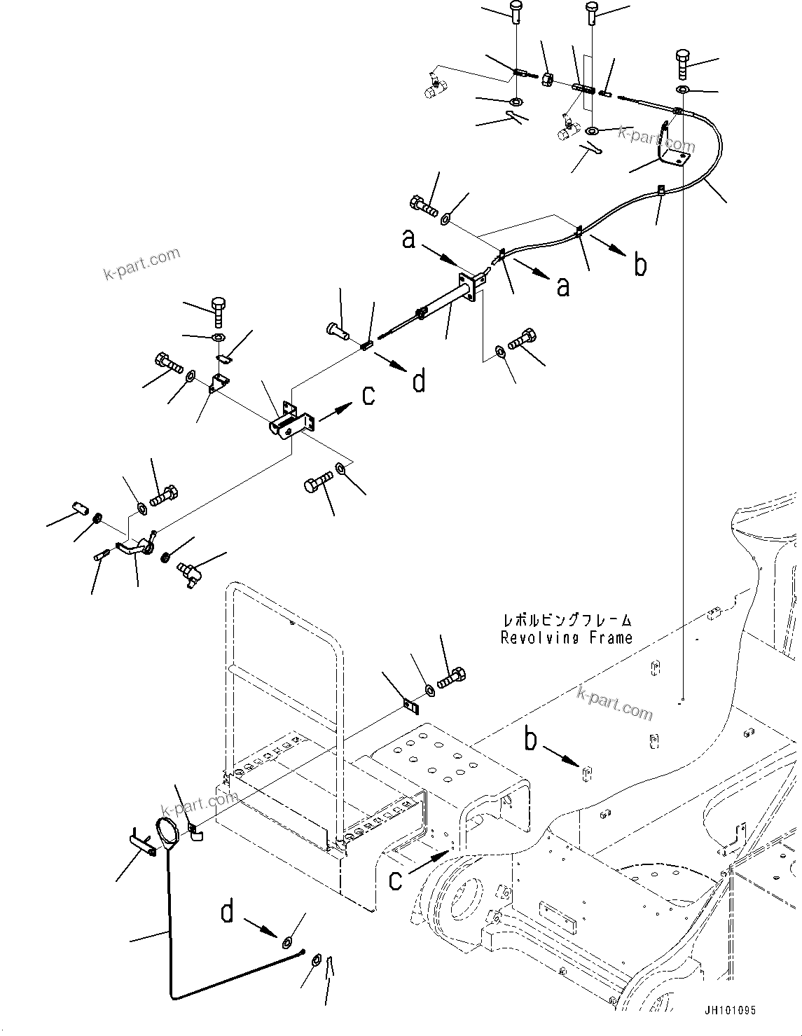 Komatsu parts book diagram for PC2000-11E0 S/N 31001-UP: FUEL PIPING, EMERGENCY CUT CONTROL CABLE(#30001-)