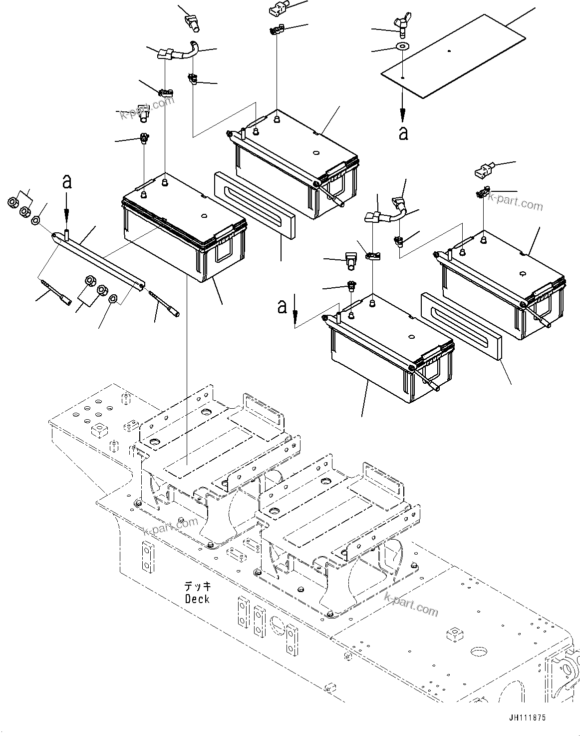 Komatsu parts book diagram for PC2000-11E0 S/N 31001-UP: BATTERY, (#30001-)