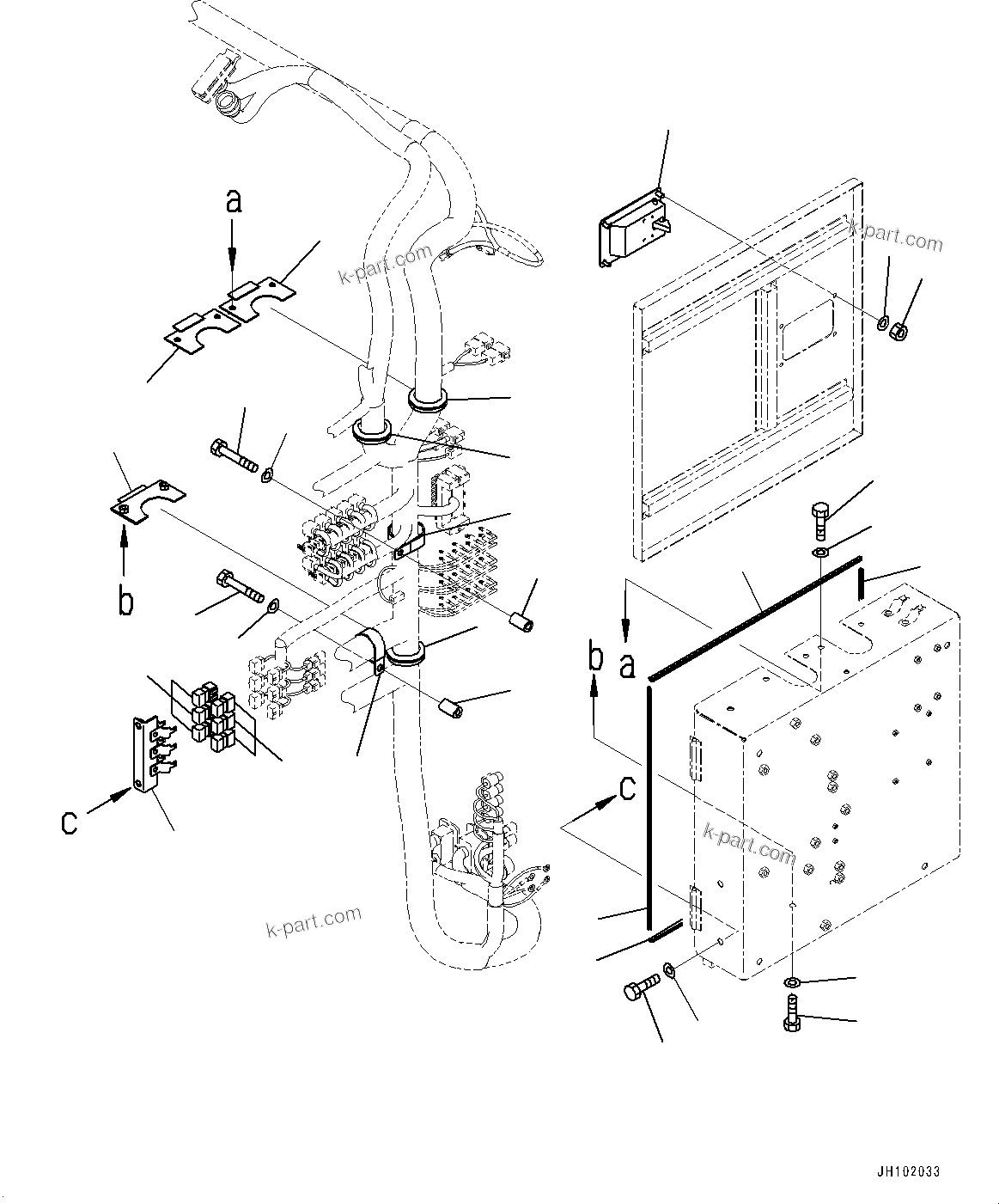 Komatsu parts book diagram for PC2000-11E0 S/N 31001-UP: ELECTRIC WIRING HARNESS, CAB BASE, CLIP AND GROMMET (1/2)(#30001-)