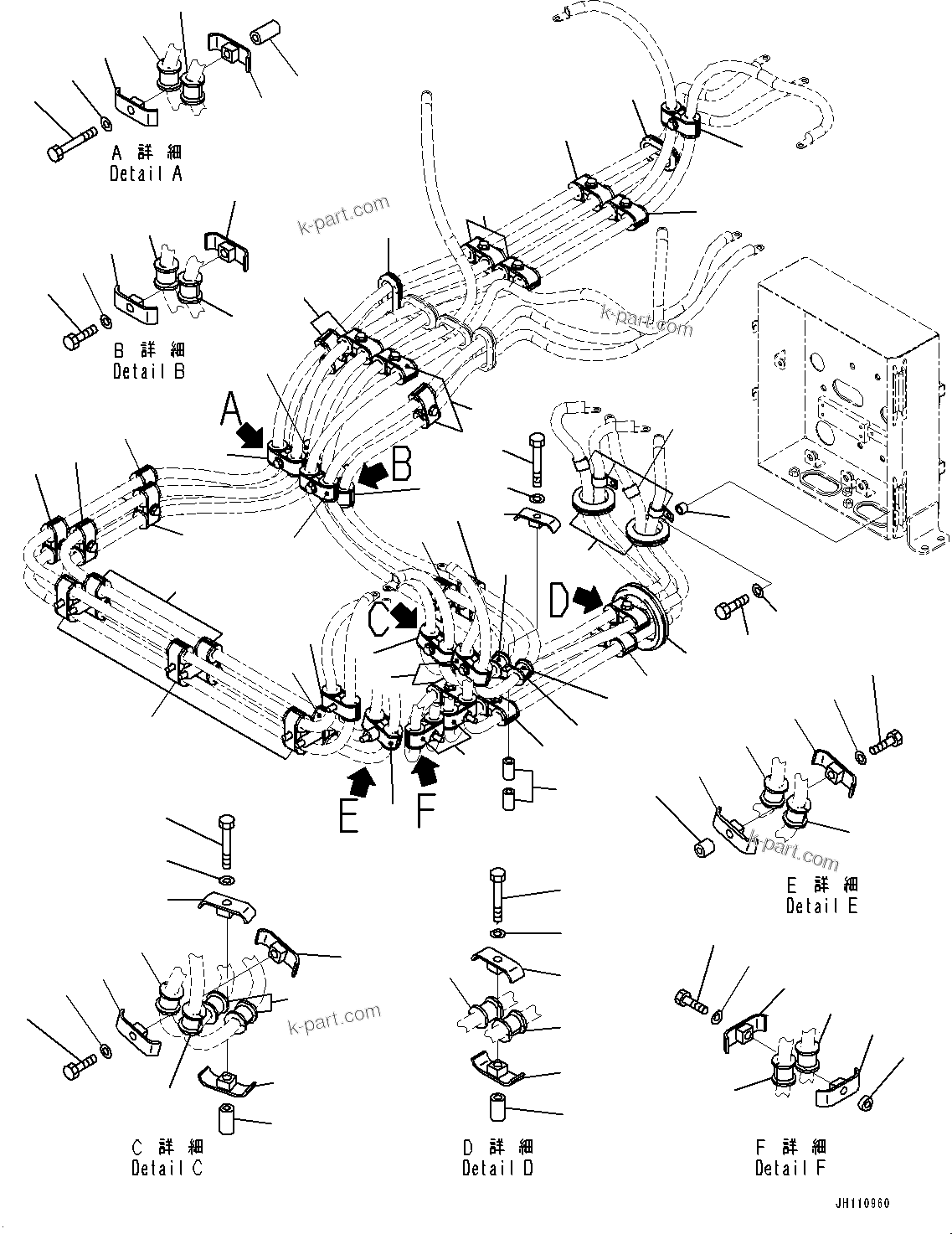 Komatsu parts book diagram for PC2000-11E0 S/N 31001-UP: ELECTRIC WIRING HARNESS, CLAMP (1/2)(#30001-)