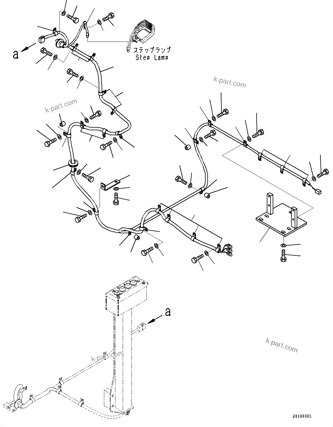 Komatsu parts book diagram for PC2000-11E0 S/N 31001-UP: ELECTRIC WIRING HARNESS, CAB, WORKING LAMP(#30001-)