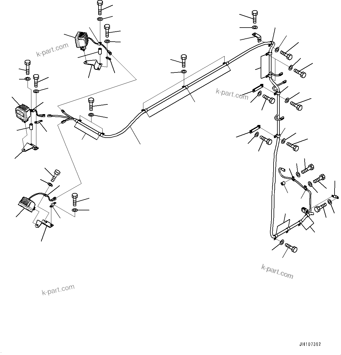 Komatsu parts book diagram for PC2000-11E0 S/N 31001-UP: ELECTRIC WIRING HARNESS, WORKING LAMP(#30001-)