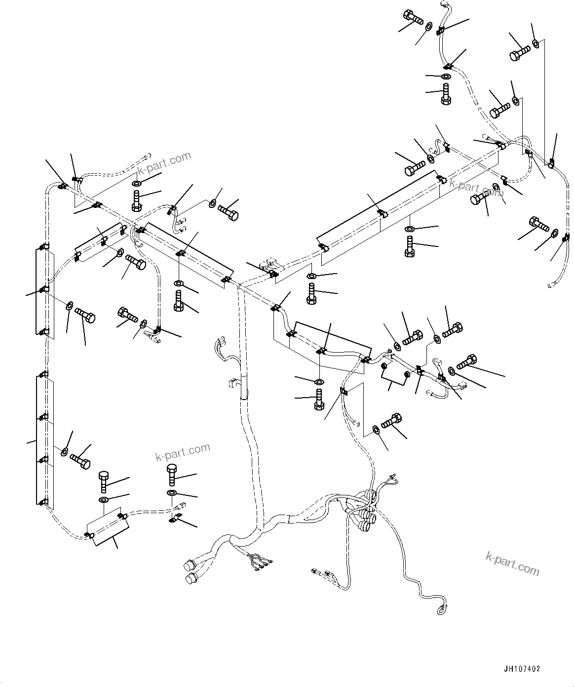 Komatsu parts book diagram for PC2000-11E0 S/N 31001-UP: ELECTRIC WIRING HARNESS, CLIP (4/4)(#30001-)