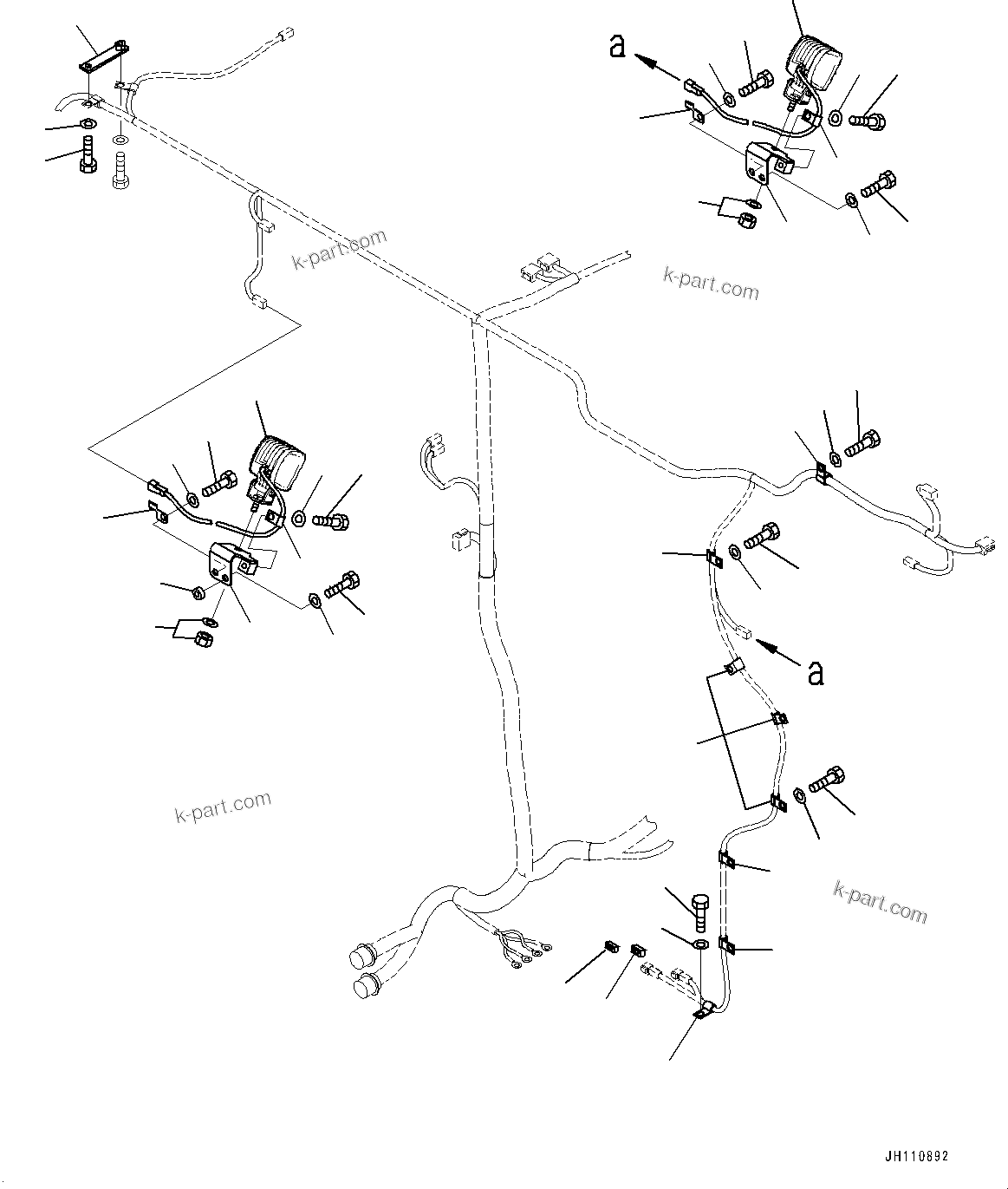 Komatsu parts book diagram for PC2000-11E0 S/N 31001-UP: ELECTRIC WIRING HARNESS, ROOM LAMP(#30001-)