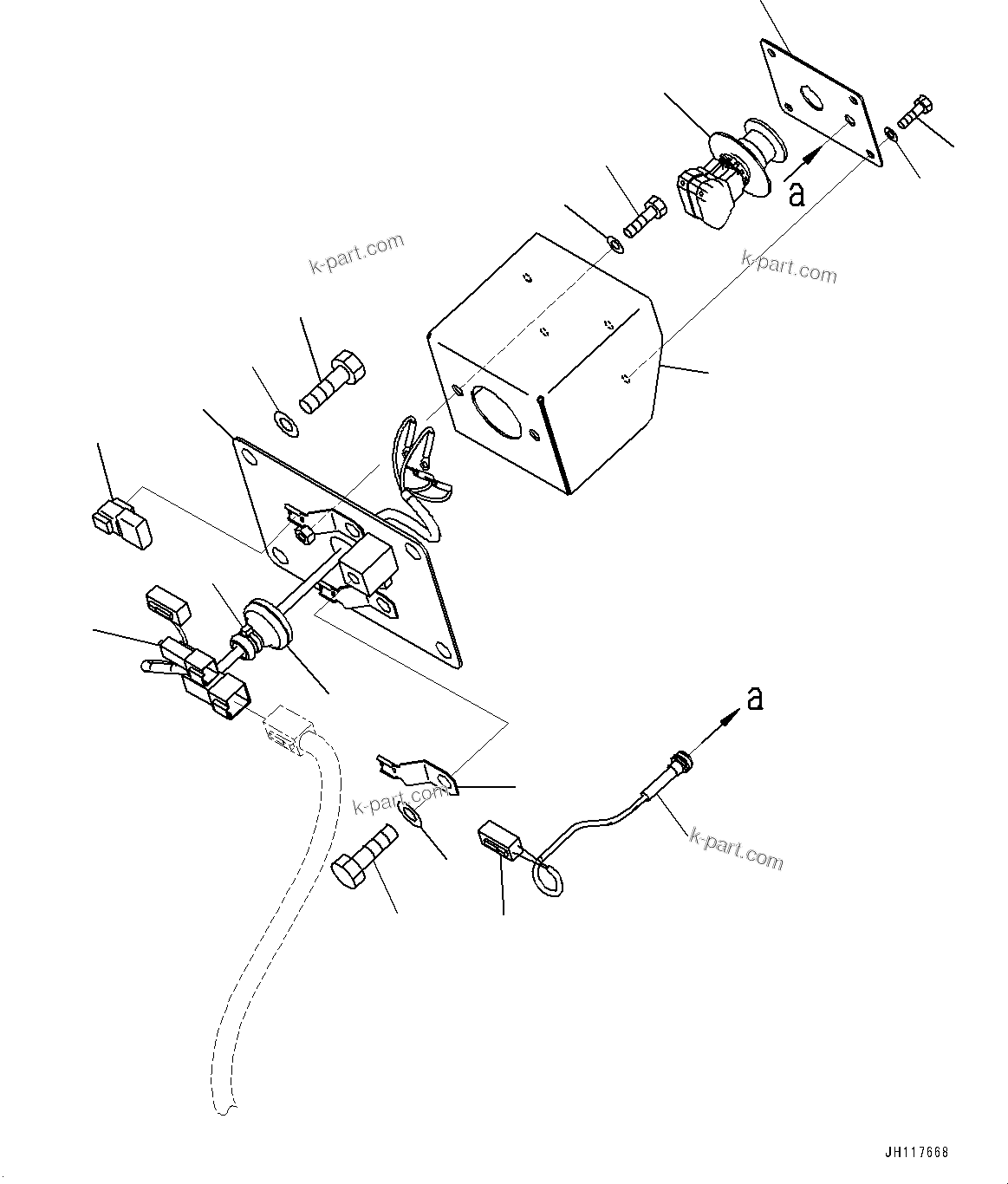 Komatsu parts book diagram for PC2000-11E0 S/N 31001-UP: ELECTRIC WIRING HARNESS, ENGINE STOP SWITCH, REAR(#30001-)