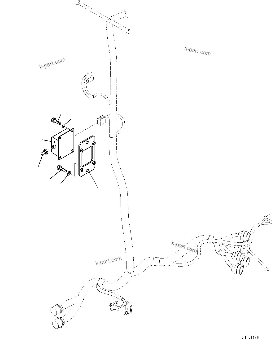 Komatsu parts book diagram for PC2000-11E0 S/N 31001-UP: ELECTRIC WIRING HARNESS, PRIMING PUMP SWITCH(#30001-)