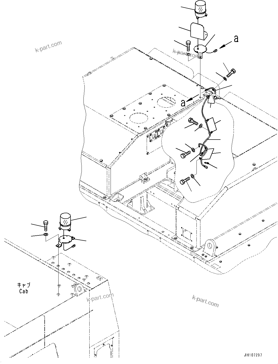 Komatsu parts book diagram for PC2000-11E0 S/N 31001-UP: BEACON LAMP, LAMP(#30016-30081)