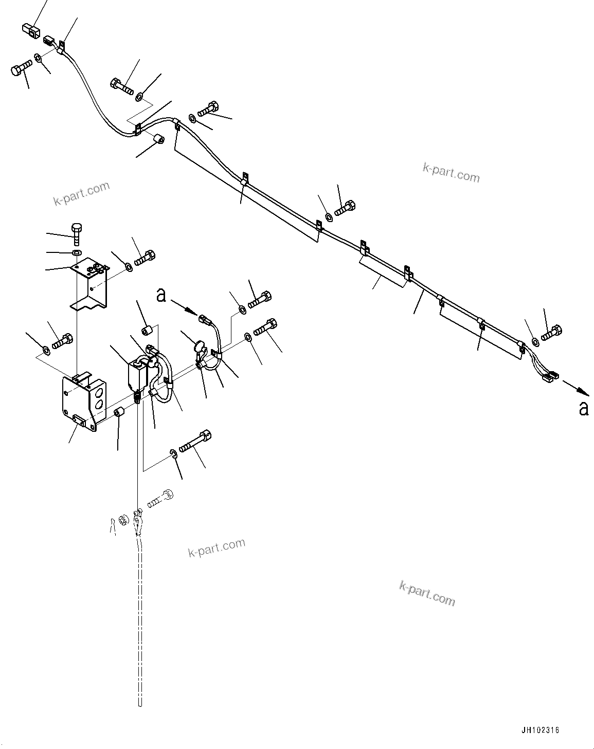 Komatsu parts book diagram for PC2000-11E0 S/N 31001-UP: ADDITIONAL ELECTRIC WIRING HARNESS, EMERGENCY SWITCH (1/3)(#30001-)