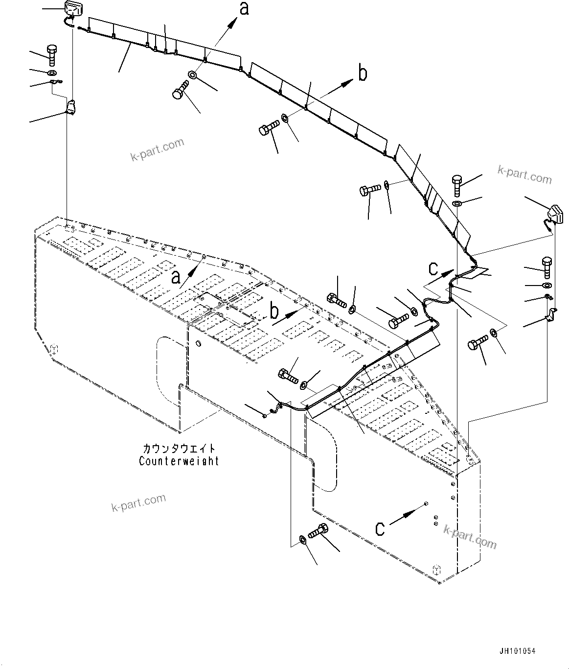 Komatsu parts book diagram for PC2000-11E0 S/N 31001-UP: ADDITIONAL REAR WORKING LAMP, (#30001-)