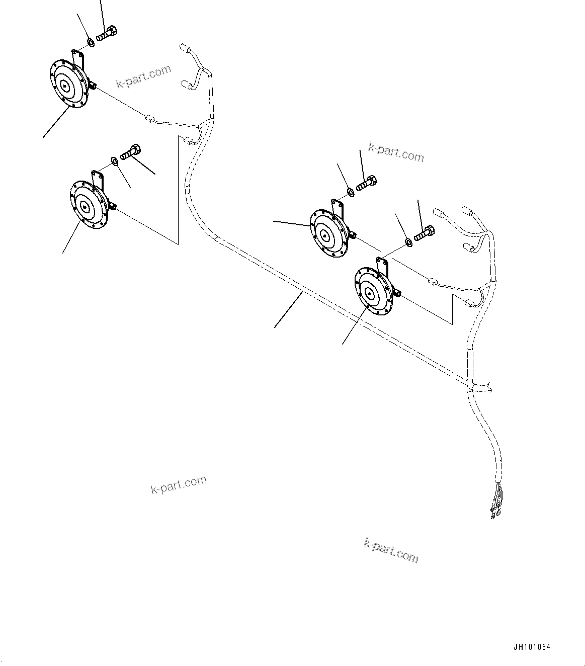 Komatsu parts book diagram for PC2000-11E0 S/N 31001-UP: HORN, (#30001-)