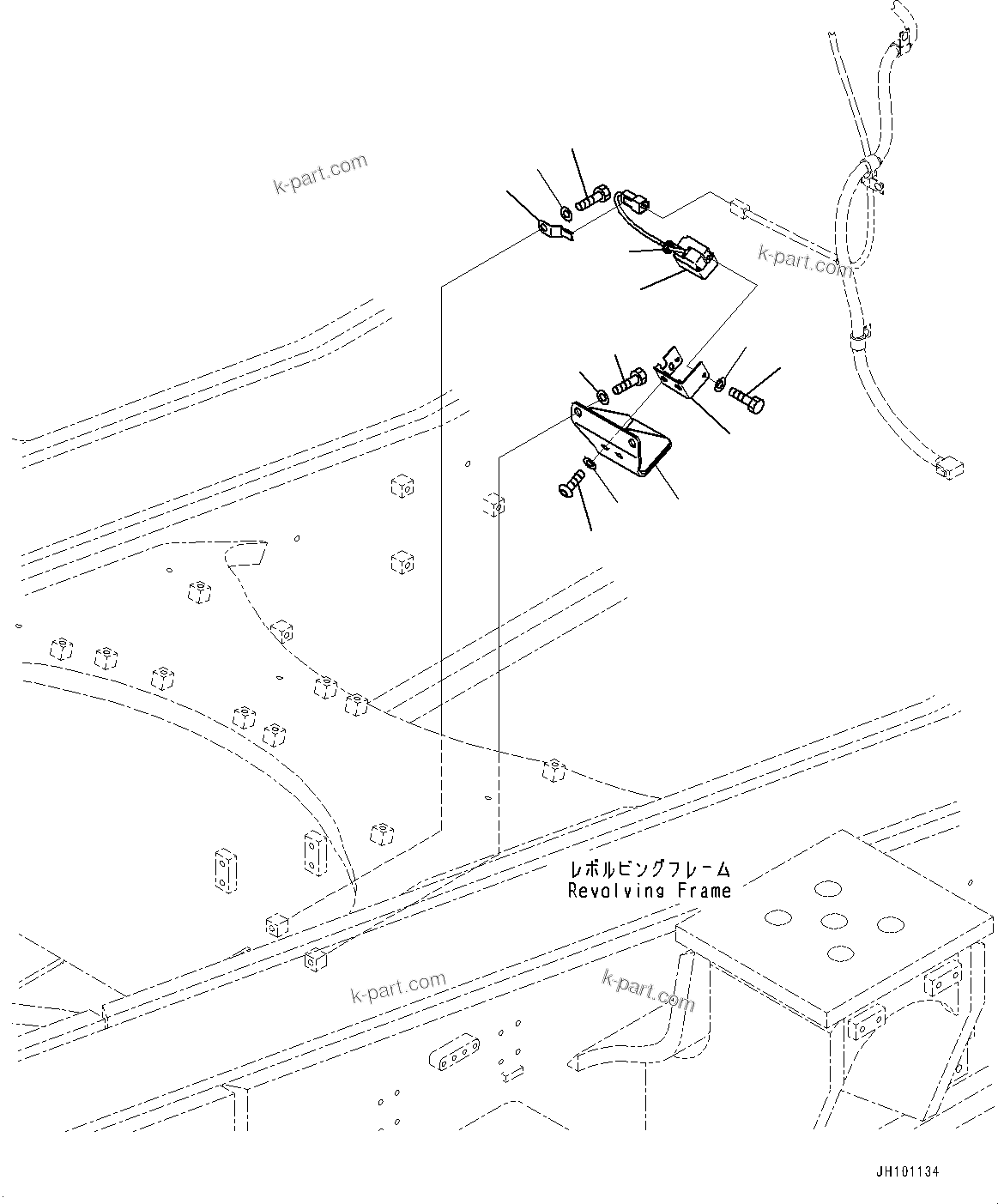 Komatsu parts book diagram for PC2000-11E0 S/N 31001-UP: KOMVISION CAMERA, UNDER CAMERA(#30001-)