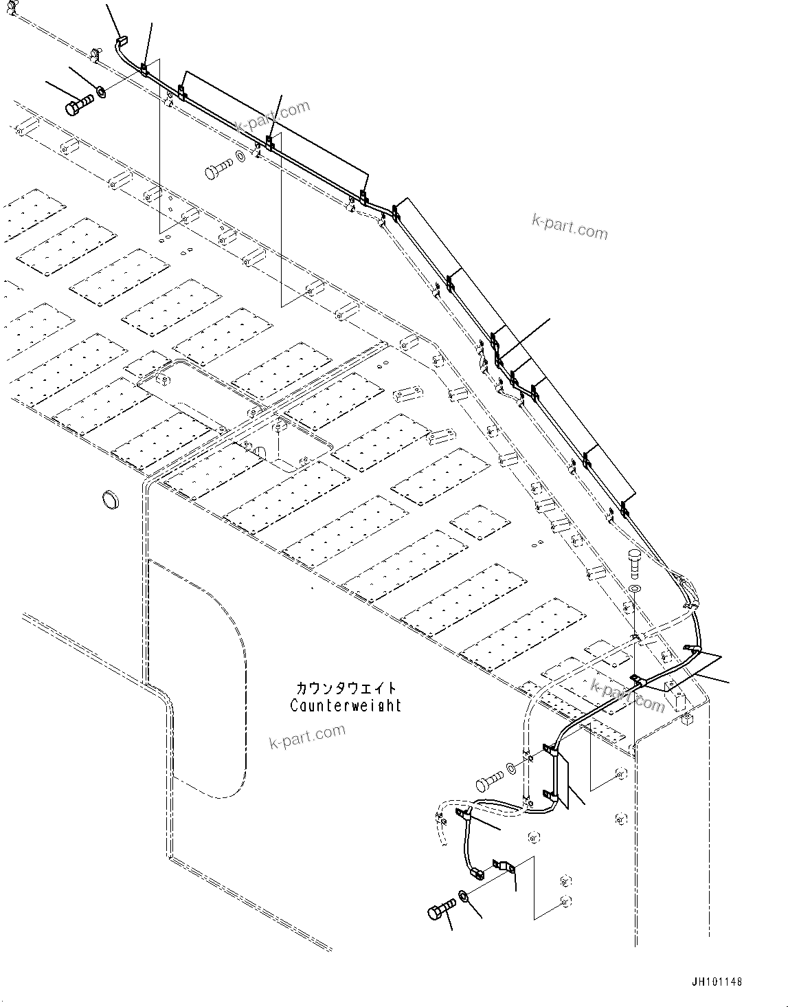 Komatsu parts book diagram for PC2000-11E0 S/N 31001-UP: KOMVISION CAMERA, WIRING HARNESS (3/4)(#30001-)