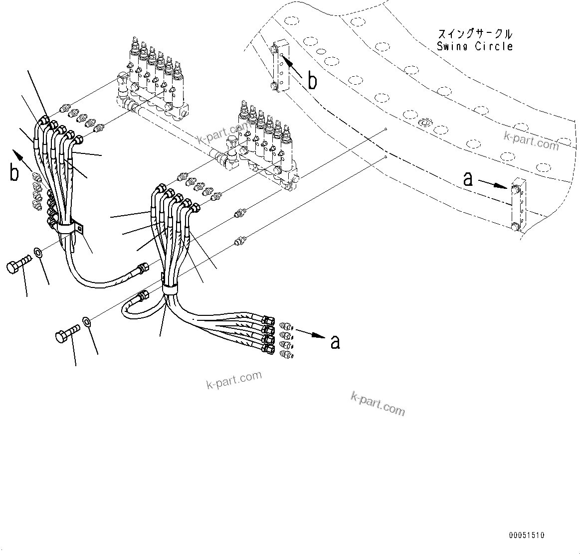 Komatsu parts book diagram for PC2000-11E0 S/N 31001-UP: AUTO-GREASING SYSTEM, LUBRICATION PIPING (3/4)(#30001-)