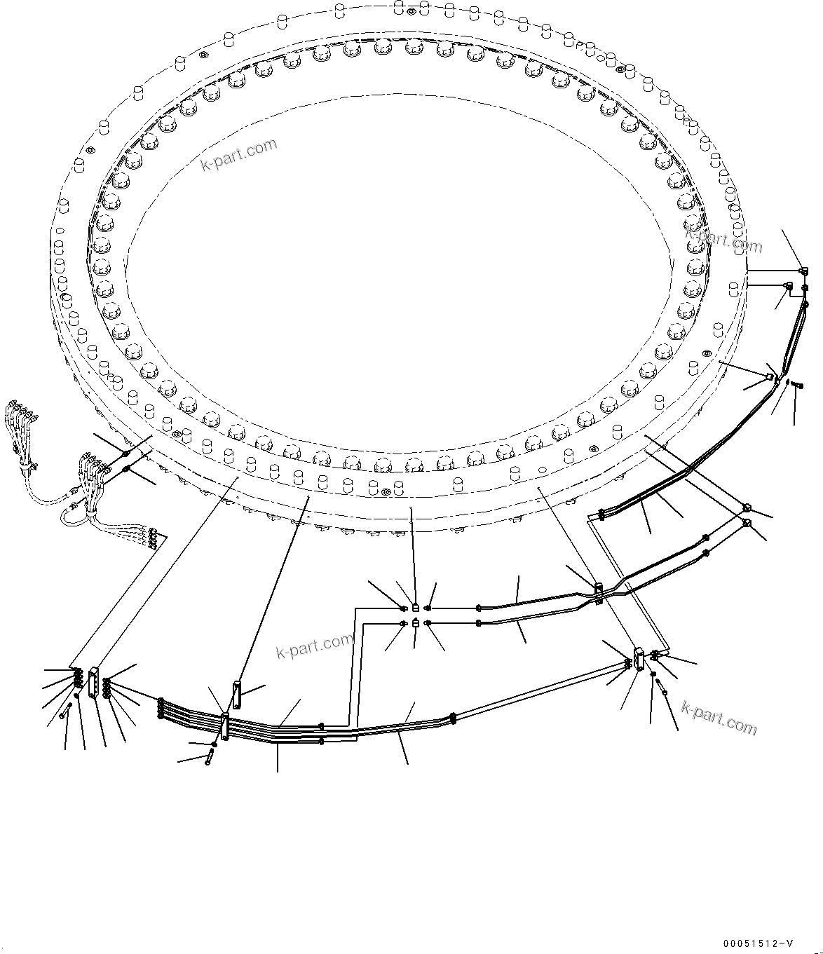 Komatsu parts book diagram for PC2000-11E0 S/N 31001-UP: AUTO-GREASING SYSTEM, SWING CIRCLE LUBRICATION (1/2)(#30001-)