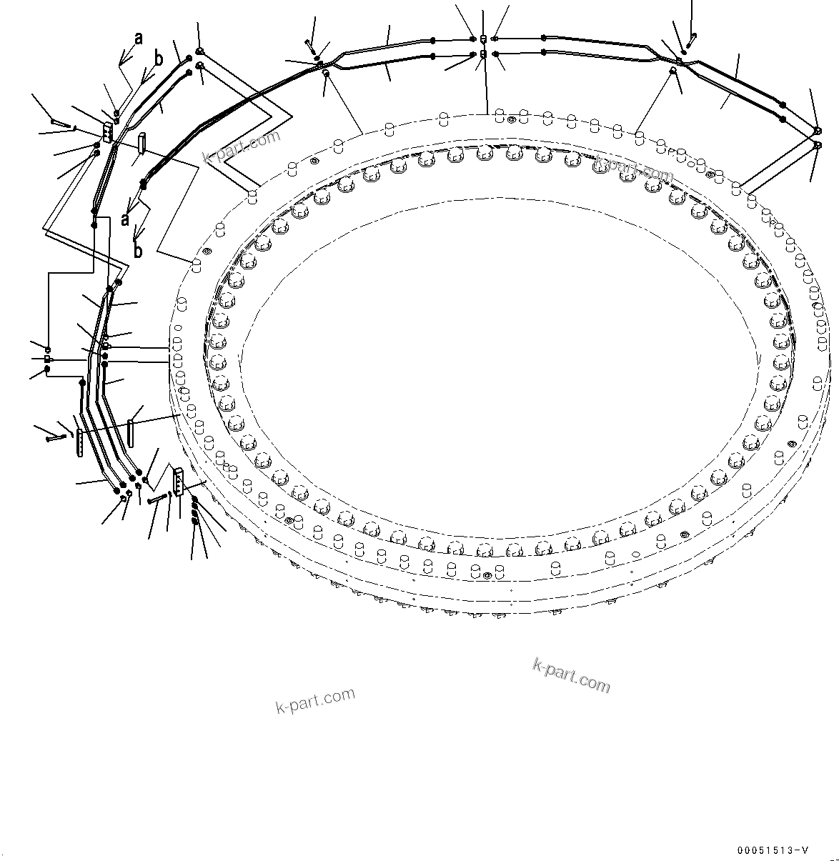 Komatsu parts book diagram for PC2000-11E0 S/N 31001-UP: AUTO-GREASING SYSTEM, SWING CIRCLE LUBRICATION (2/2)(#30001-)