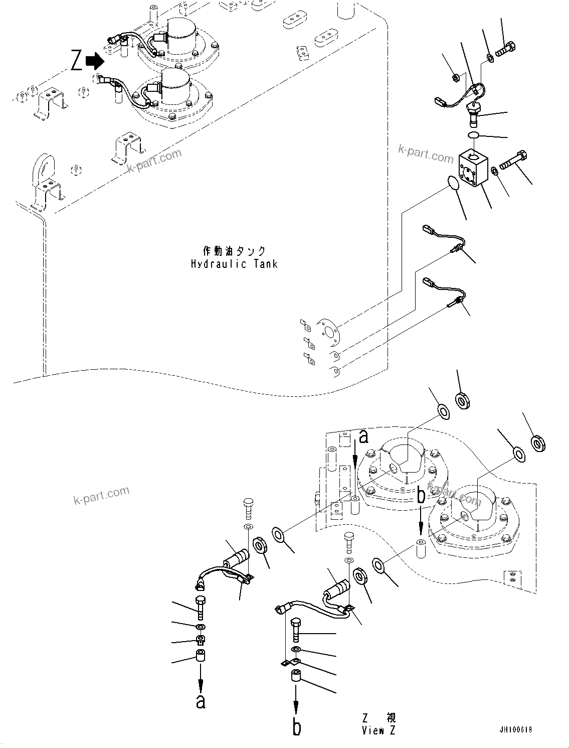 Komatsu parts book diagram for PC2000-11E0 S/N 31001-UP: HYDRAULIC TANK, SWITCH AND SENSOR(#30001-)