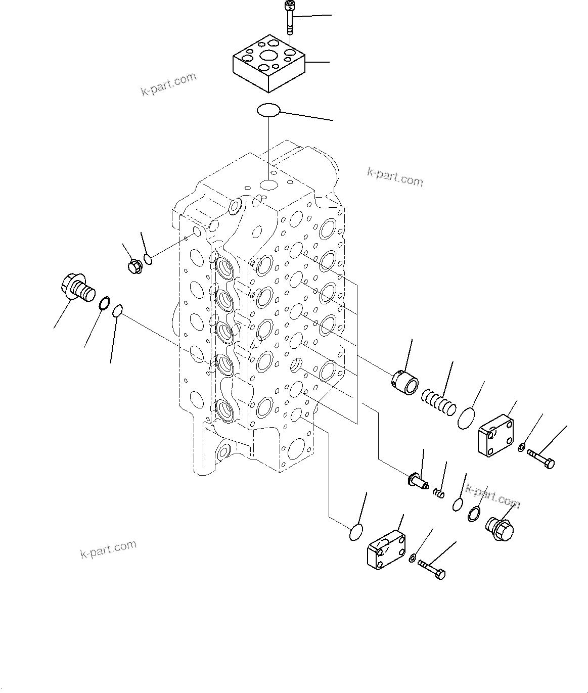 Komatsu parts book diagram for PC2000-11E0 S/N 31001-UP: CONTROL VALVE, 10-SPOOL (6/18) (L.H.)(#30001-)