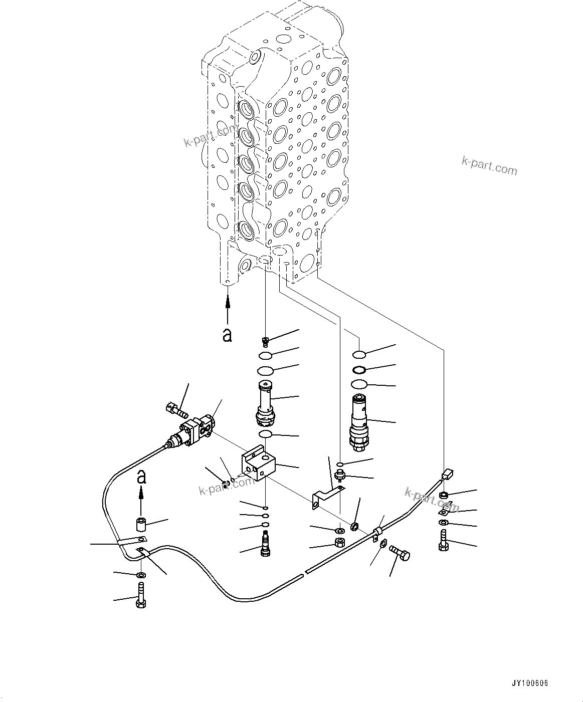 Komatsu parts book diagram for PC2000-11E0 S/N 31001-UP: CONTROL VALVE, 10-SPOOL (17/18) (R.H.)(#30001-)