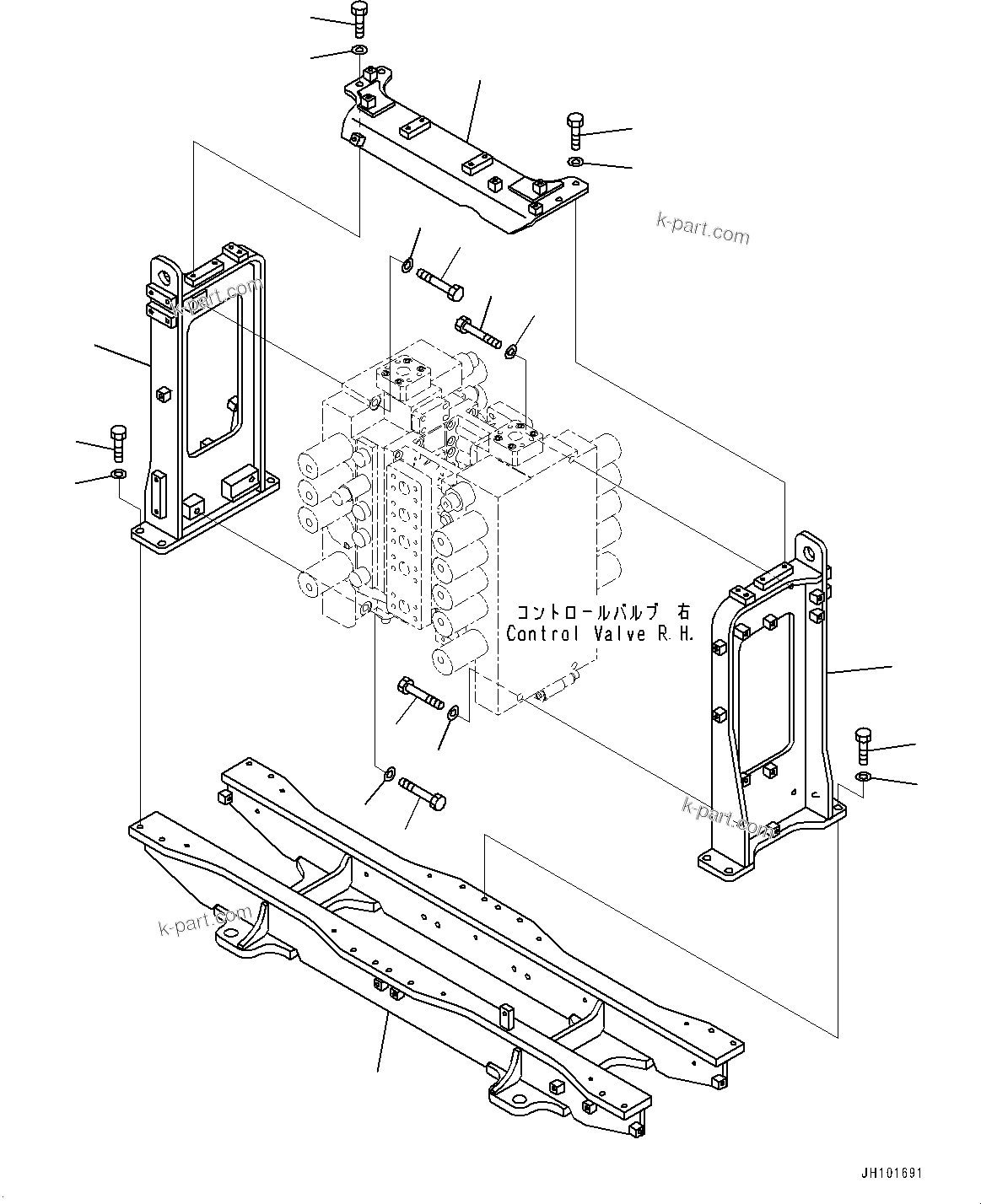 Komatsu parts book diagram for PC2000-11E0 S/N 31001-UP: CONTROL VALVE, REDUCTION GEAR RELATED PARTS (1/2)(#30001-)