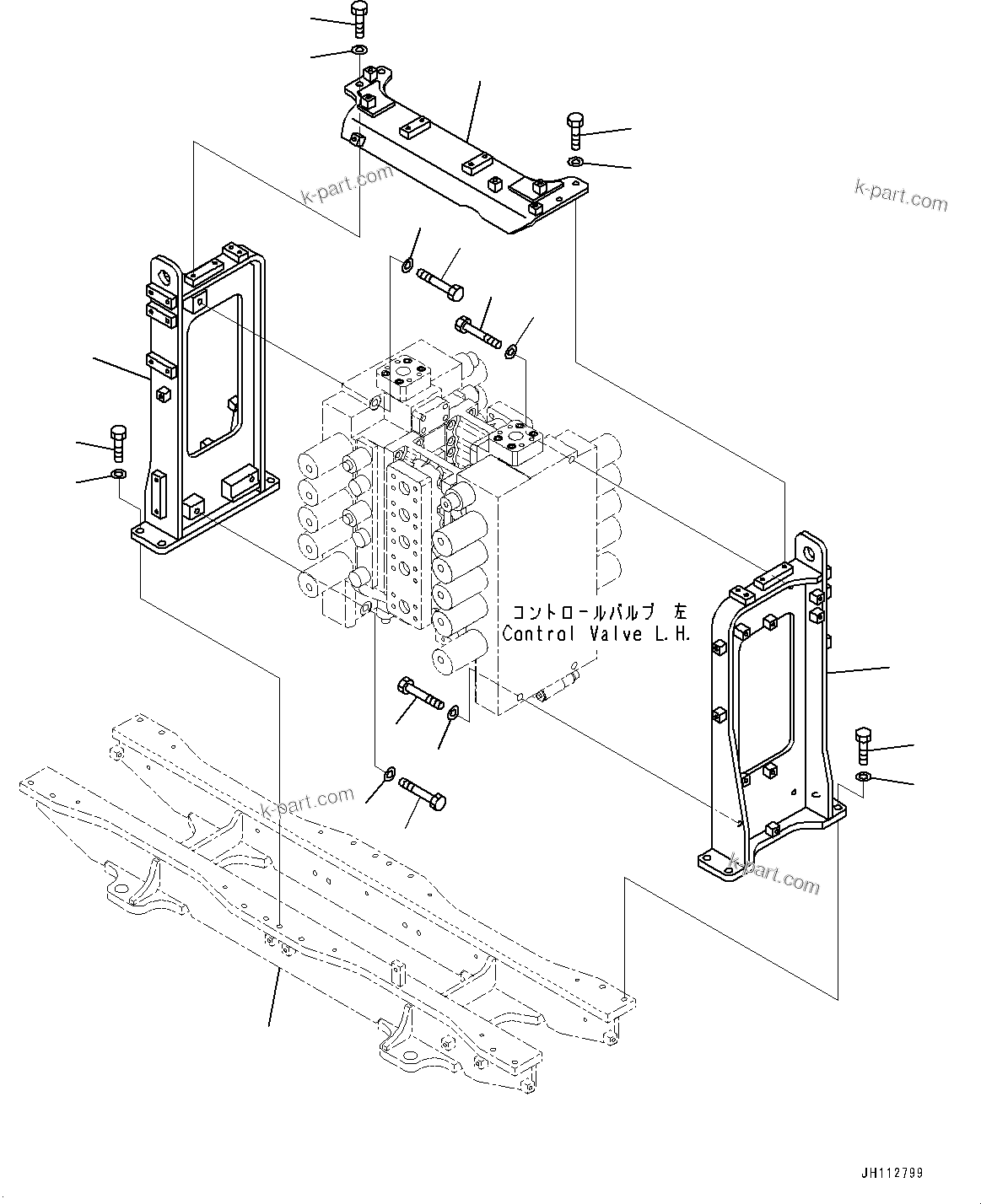 Komatsu parts book diagram for PC2000-11E0 S/N 31001-UP: CONTROL VALVE, CONTROL VALVE RELATED PARTS (LOADING SHOVEL, BOTTOM DUMP TYPE)(#30001-)
