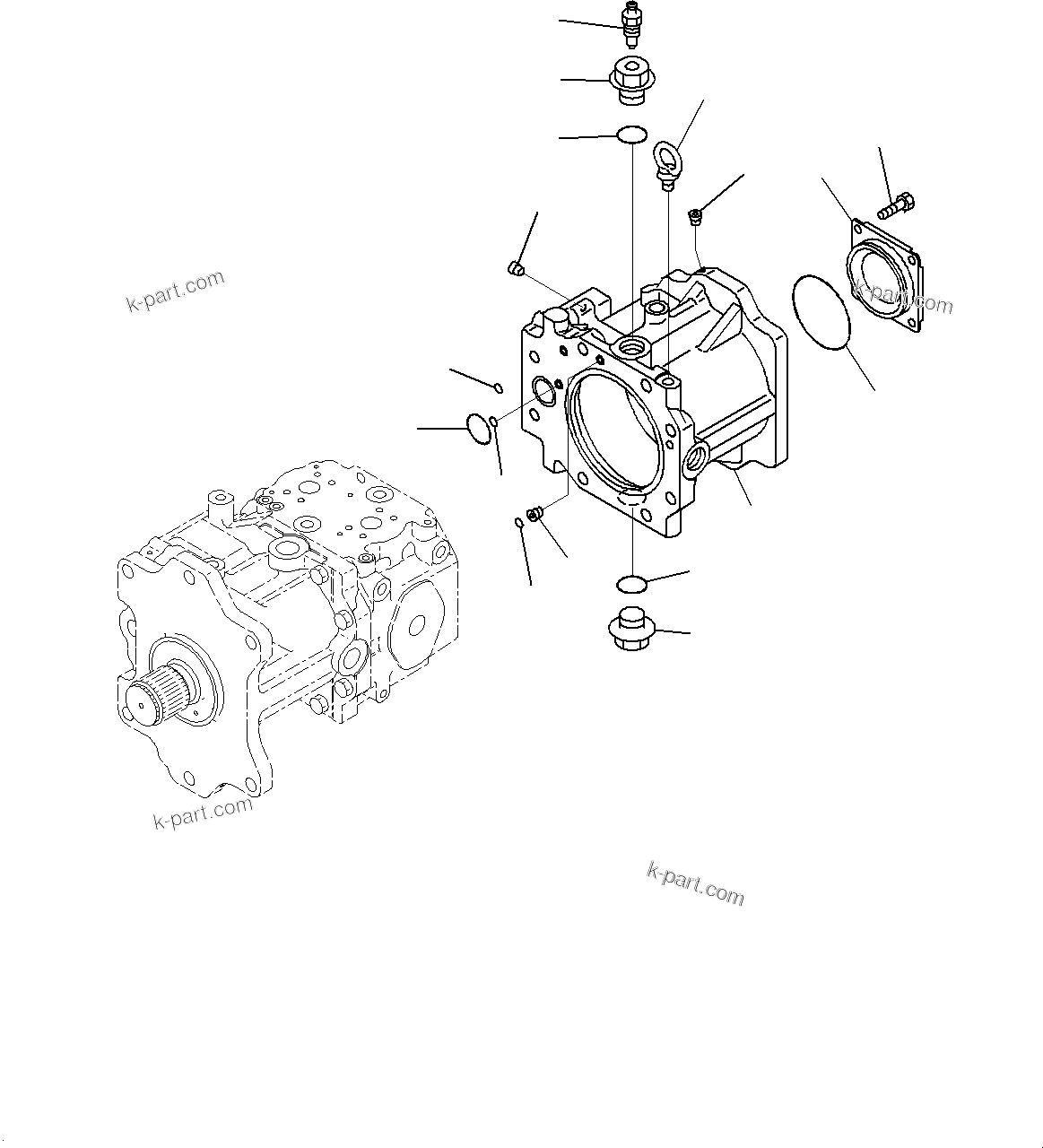 Komatsu parts book diagram for PC2000-11E0 S/N 31001-UP: NO.1 PUMP, PISTON PUMP (4/9)(#30001-)