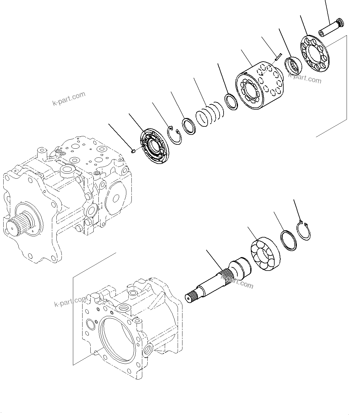 Komatsu parts book diagram for PC2000-11E0 S/N 31001-UP: NO.2 PUMP, PISTON PUMP (5/9)(#30001-)