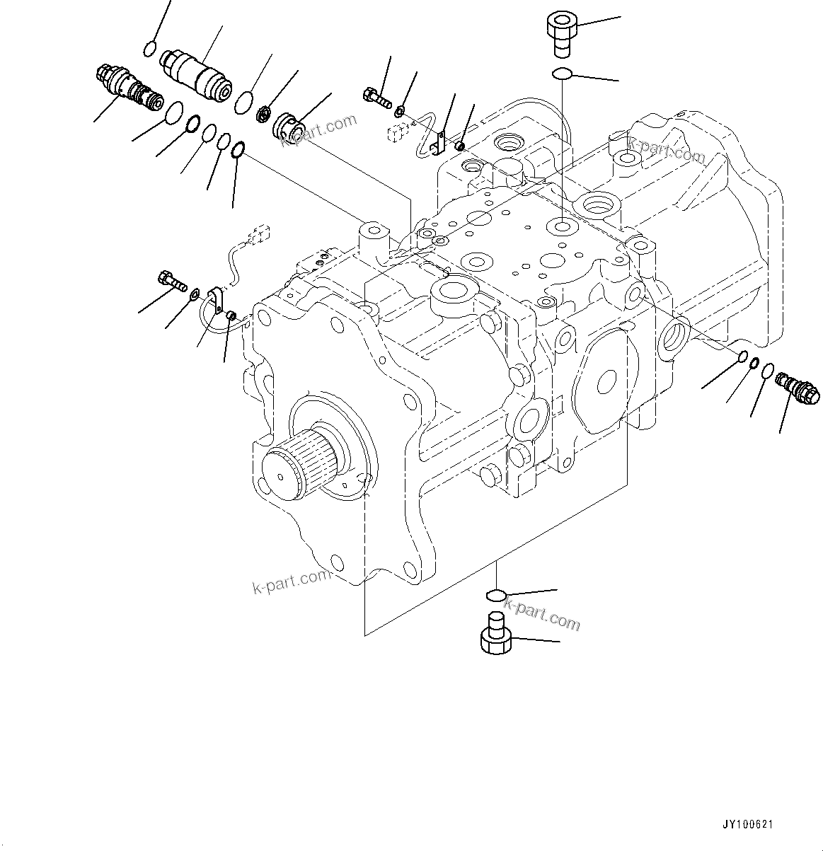 Komatsu parts book diagram for PC2000-11E0 S/N 31001-UP: NO.2 PUMP, PISTON PUMP (8/9)(#30001-)