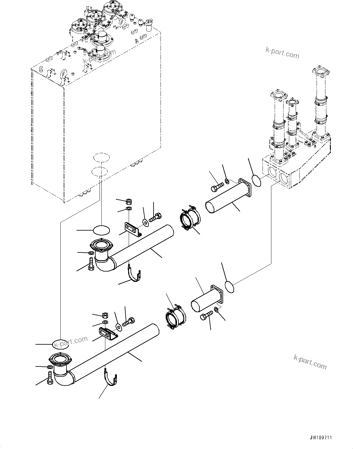 Komatsu parts book diagram for PC2000-11E0 S/N 31001-UP: SUCTION PIPING, HYDRAULIC TANK TO HYDRAULIC OIL PUMP(#30001-)