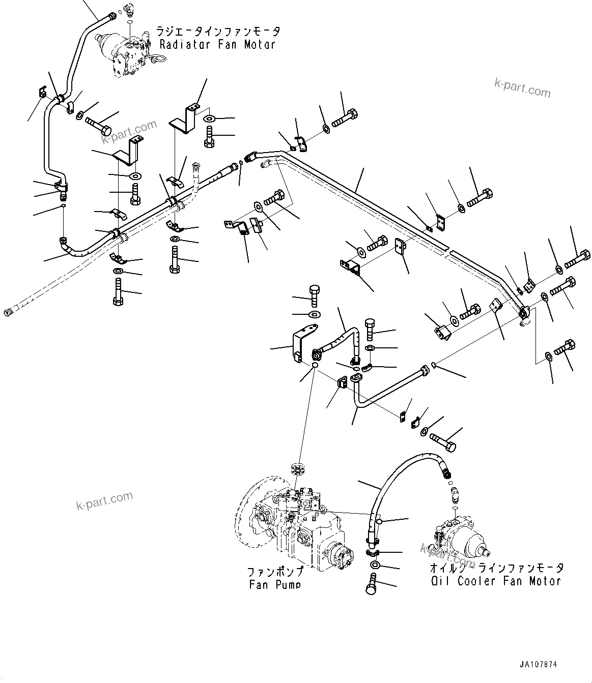 Komatsu parts book diagram for PC2000-11E0 S/N 31001-UP: DELIVERY PIPING, FAN PIPING(#30001-)