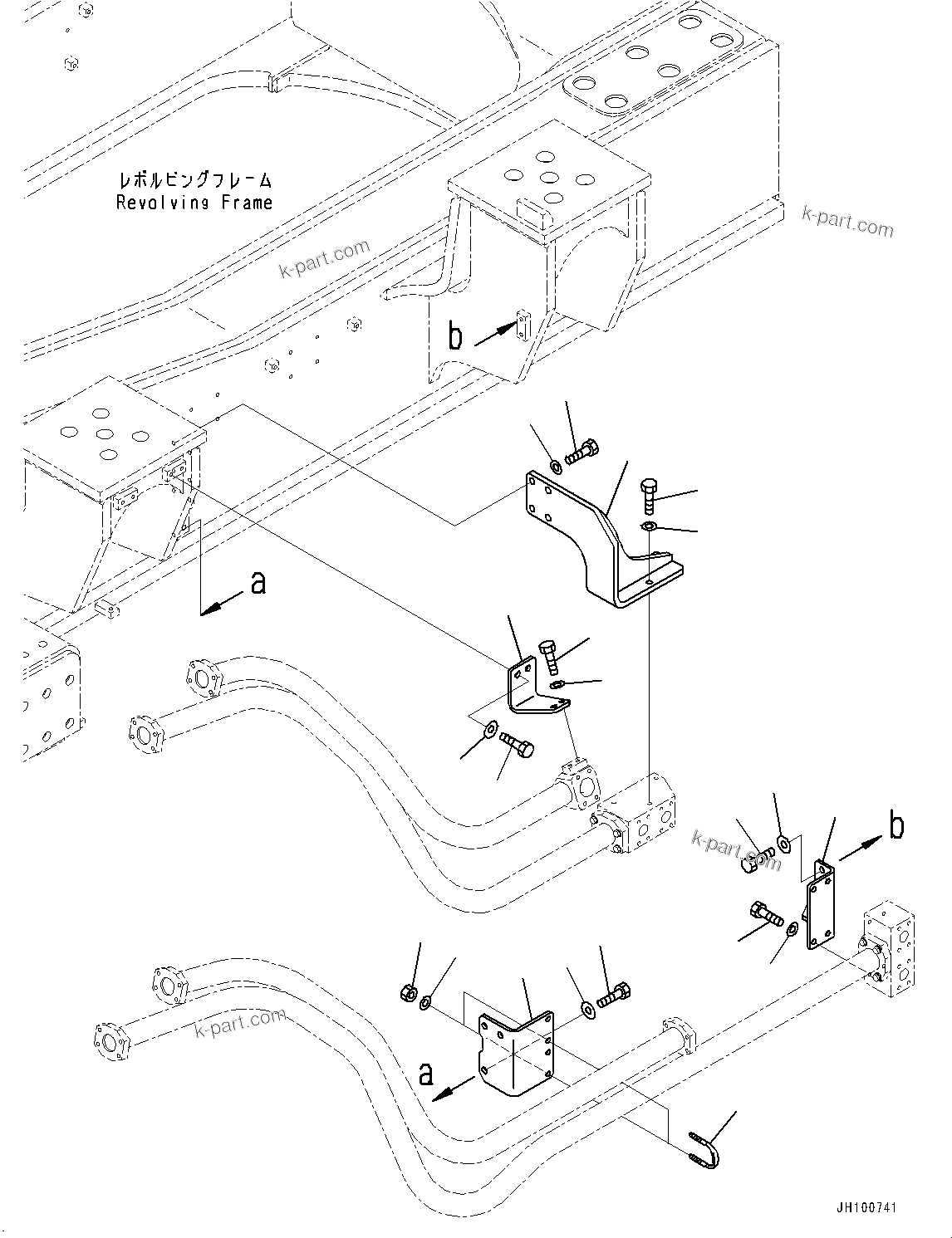 Komatsu parts book diagram for PC2000-11E0 S/N 31001-UP: OIL COOLER PIPING, BRACKET(#30001-)