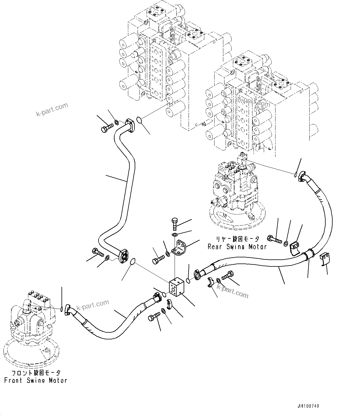 Komatsu parts book diagram for PC2000-11E0 S/N 31001-UP: RETURN PIPING, SWING SWITCH(#30001-)