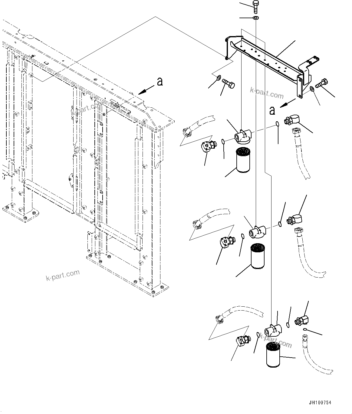 Komatsu parts book diagram for PC2000-11E0 S/N 31001-UP: DRAIN PIPING, FILTER(#30001-)