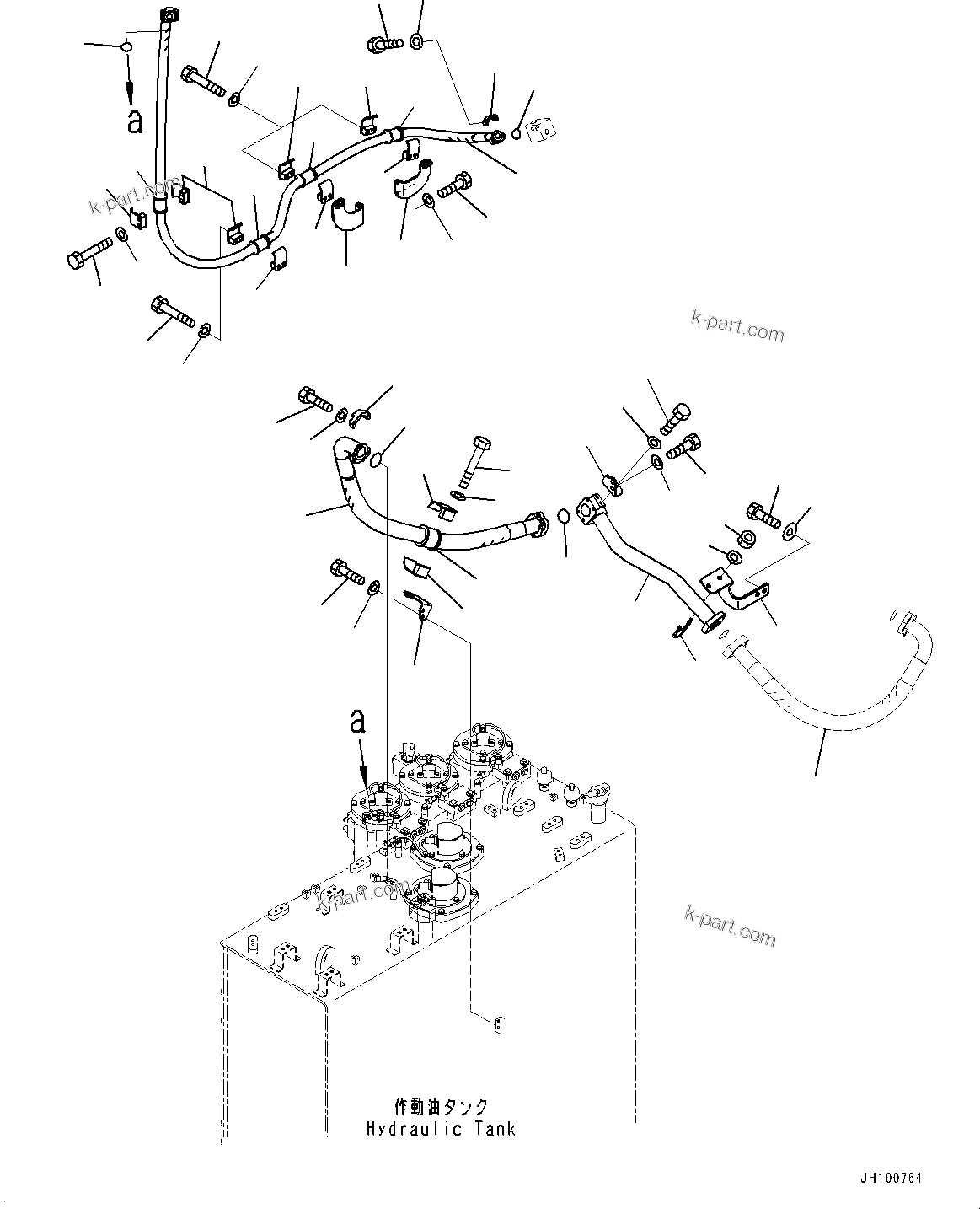 Komatsu parts book diagram for PC2000-11E0 S/N 31001-UP: DRAIN PIPING, PIPING, REVOLVING FRAME SIDE(#30001-)