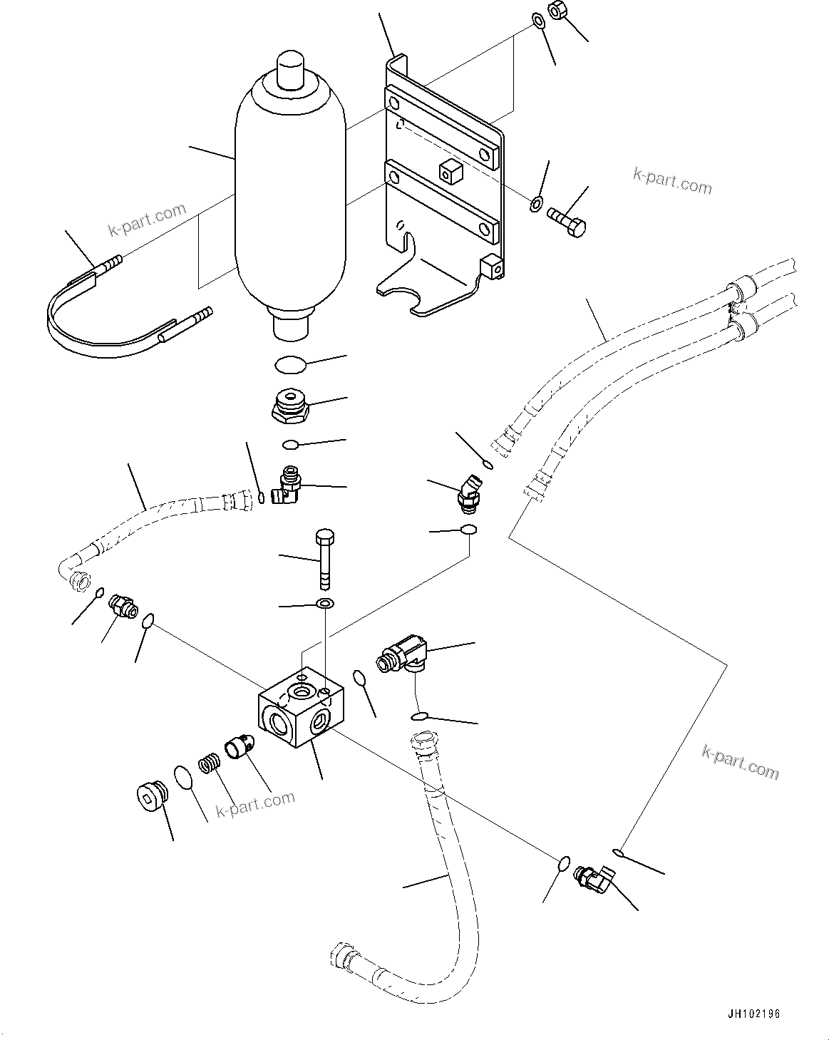 Komatsu parts book diagram for PC2000-11E0 S/N 31001-UP: PROPORTIONAL PRESSURE CONTROL (PPC) VALVE PIPING, CHECK VALVE(#30011-)