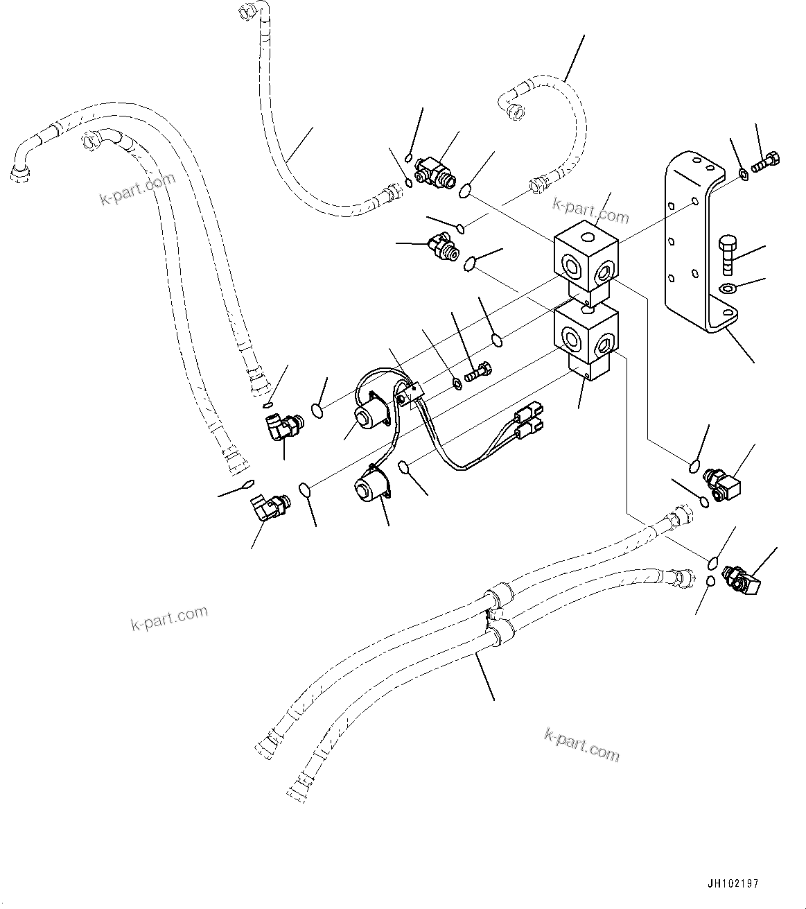 Komatsu parts book diagram for PC2000-11E0 S/N 31001-UP: PROPORTIONAL PRESSURE CONTROL (PPC) VALVE PIPING, BOOM CYLINDER LOCK VALVE PIPING(#30001-)