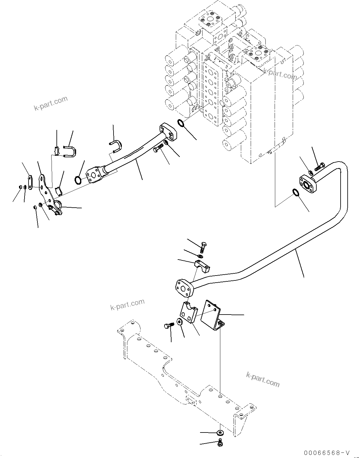Komatsu parts book diagram for PC2000-11E0 S/N 31001-UP: BOTTOM DUMP PIPING, (#30001-)