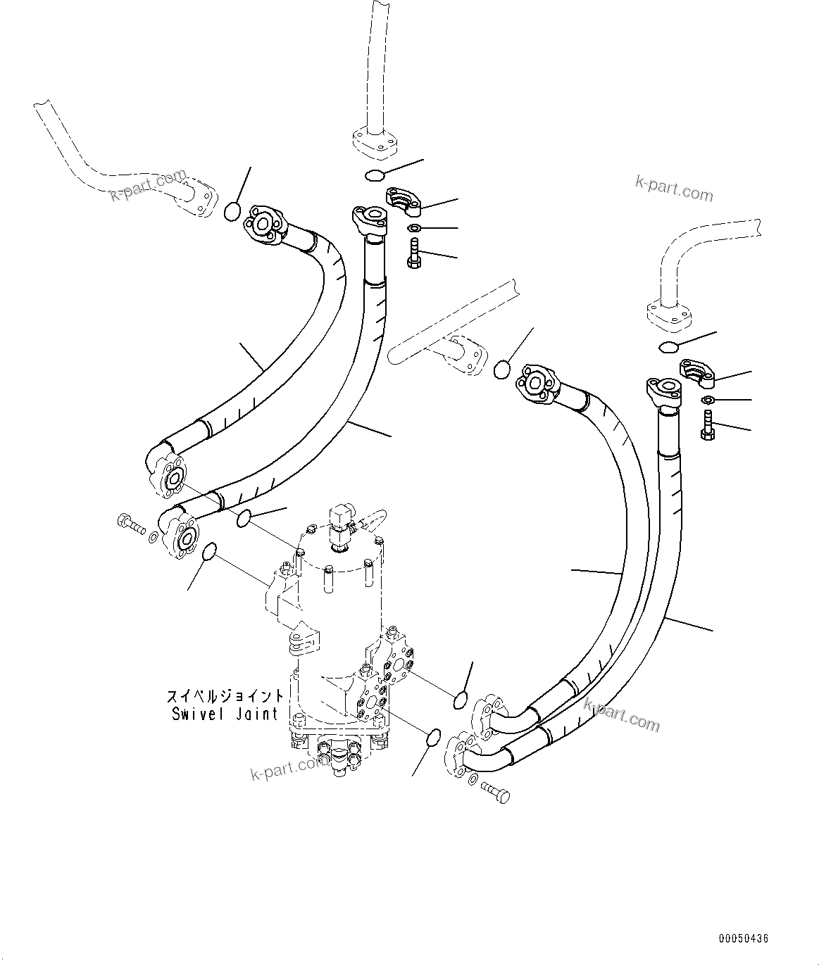 Komatsu parts book diagram for PC2000-11E0 S/N 31001-UP: TRAVEL PIPING, HOSE(#30001-)