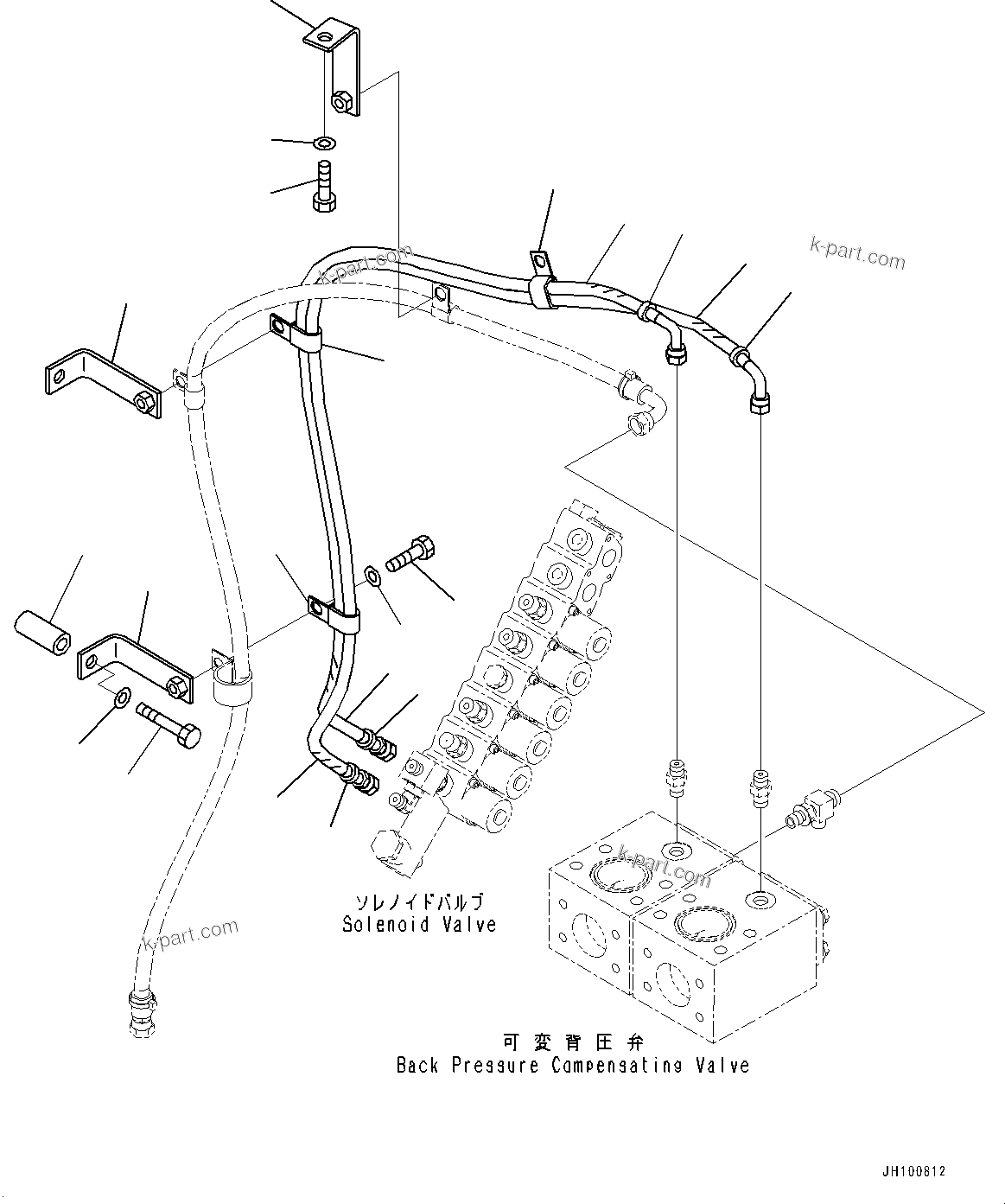 Komatsu parts book diagram for PC2000-11E0 S/N 31001-UP: SOLENOID VALVE PIPING, (1/3)(#30001-)