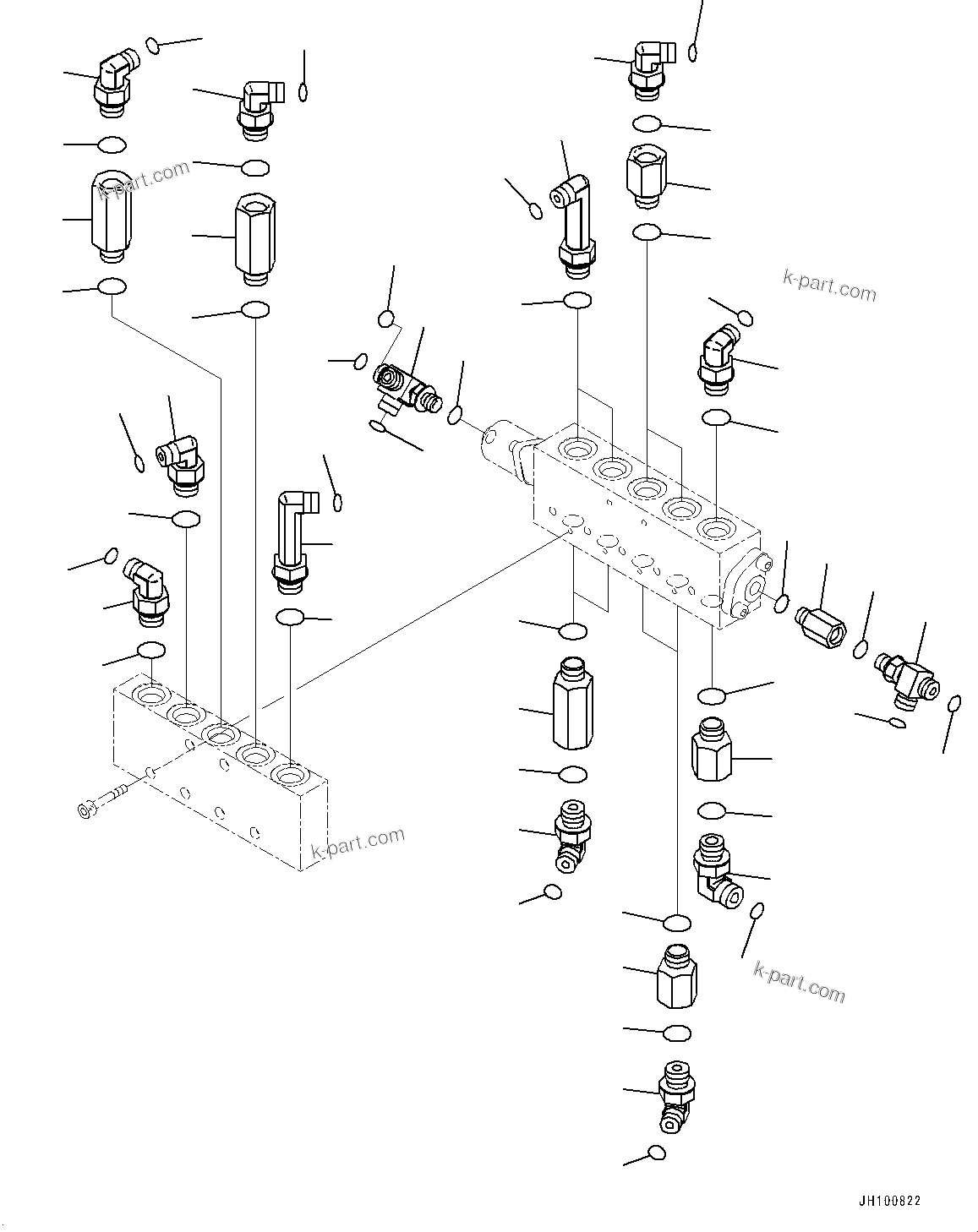Komatsu parts book diagram for PC2000-11E0 S/N 31001-UP: PROPORTIONAL PRESSURE CONTROL (PPC) CUT OFF VALVE, VALVE RELATED PARTS (2/2) (R.H.)(#30001-)